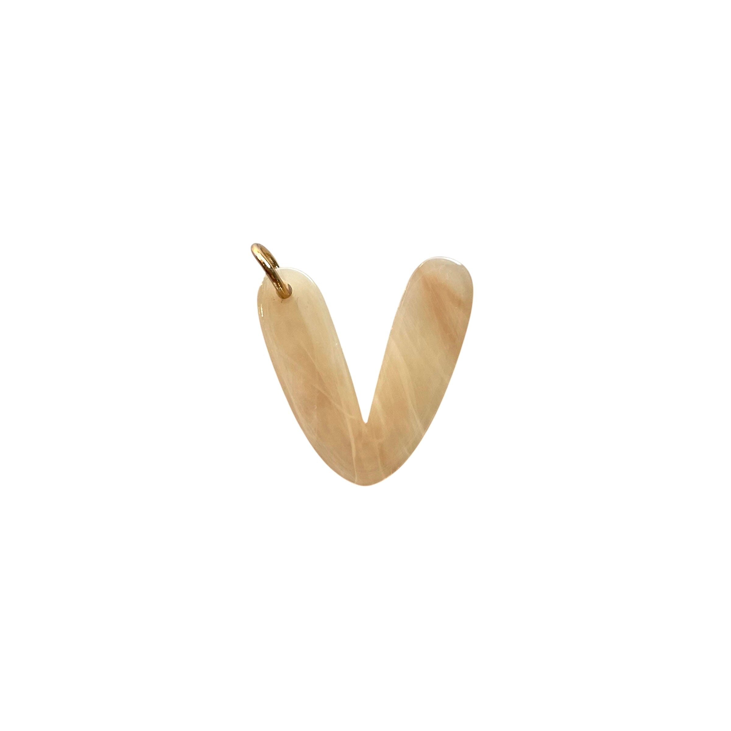Anhänger "Buchstabe V" Schlüsselanhänger LOU LOTO Beige-Marble