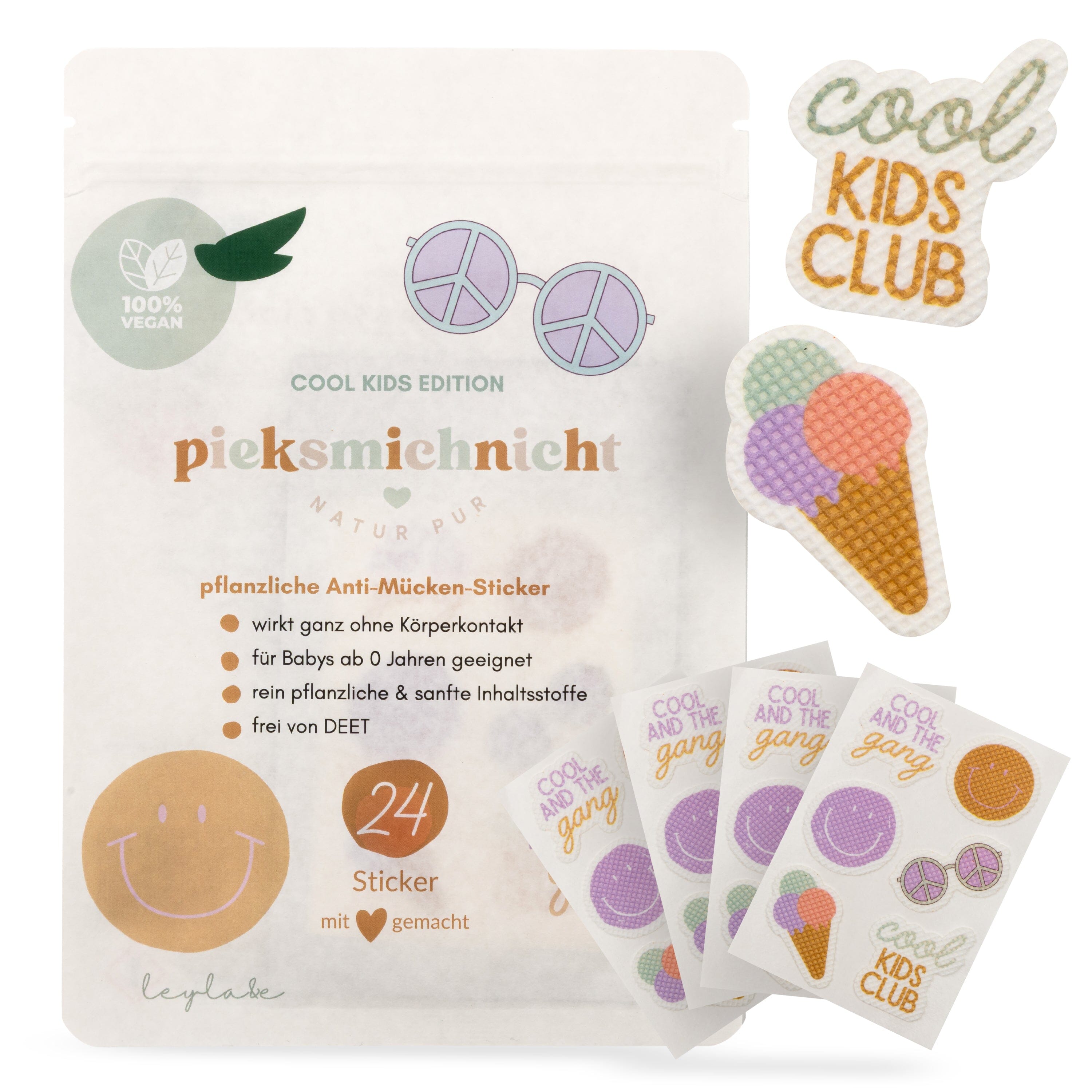 Anti-Mücken-Sticker "Cool Kids Club" Sticker pieksmichnicht