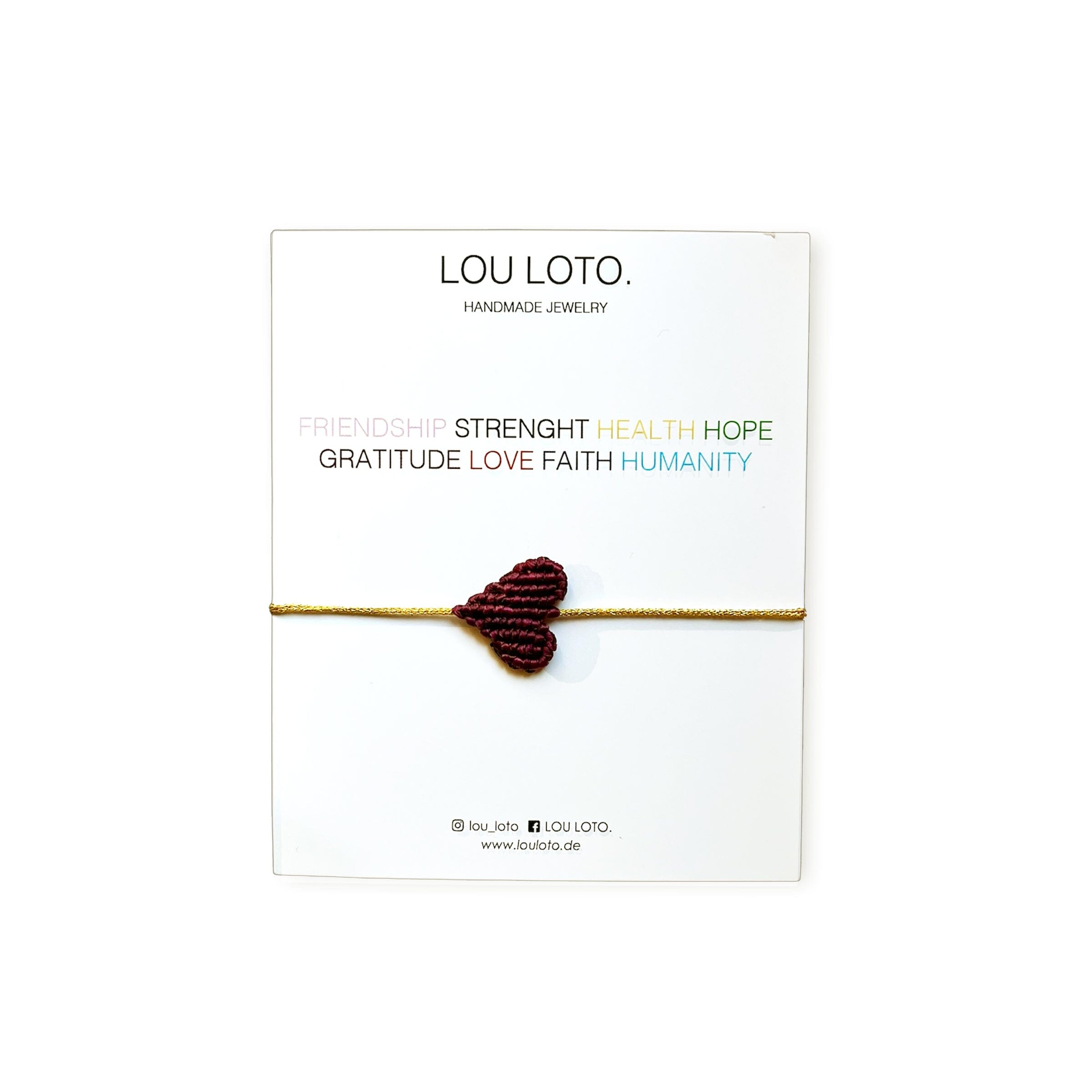 Armband "Makramee Herz" Armband LOU LOTO Bordeaux