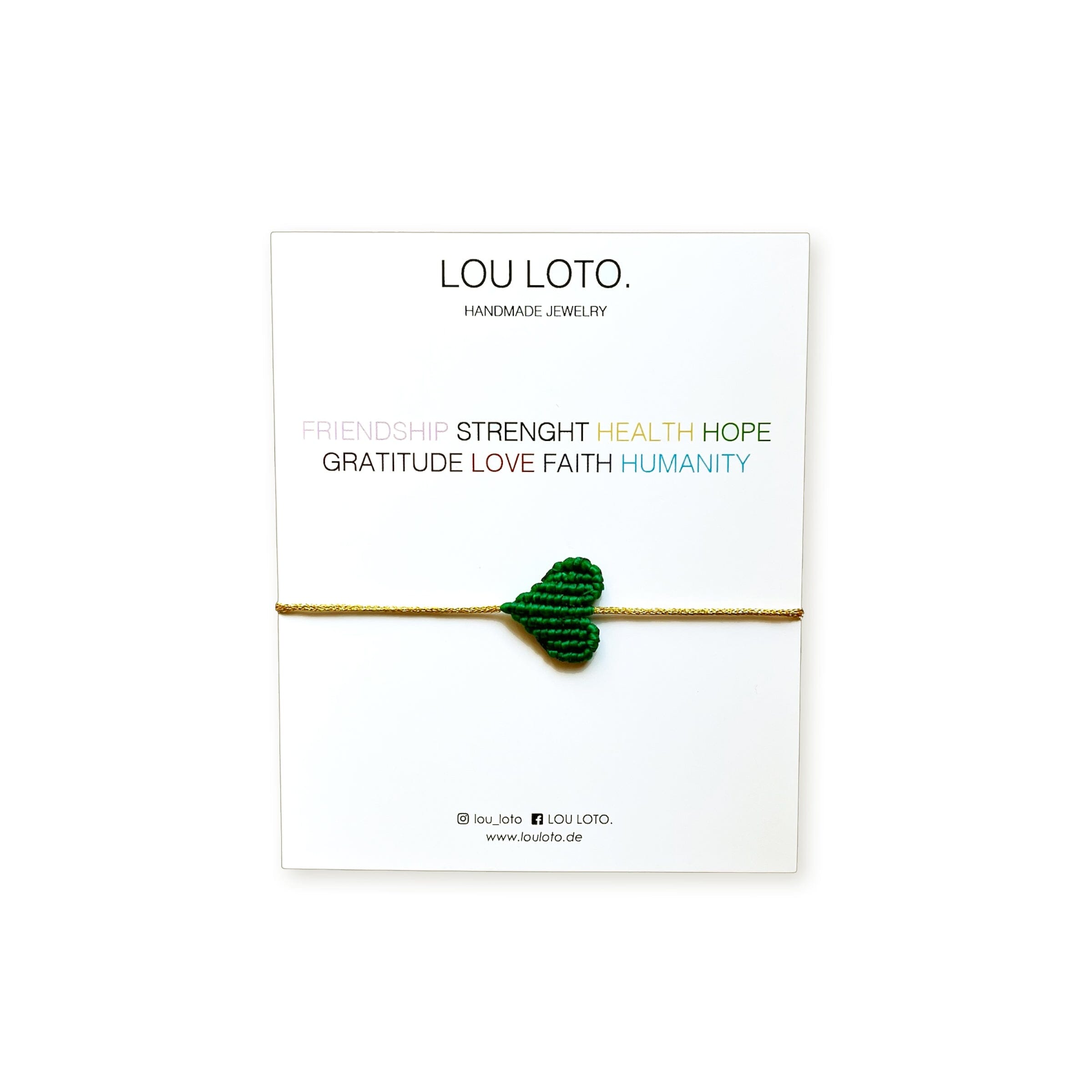Armband "Makramee Herz" Armband LOU LOTO Grün