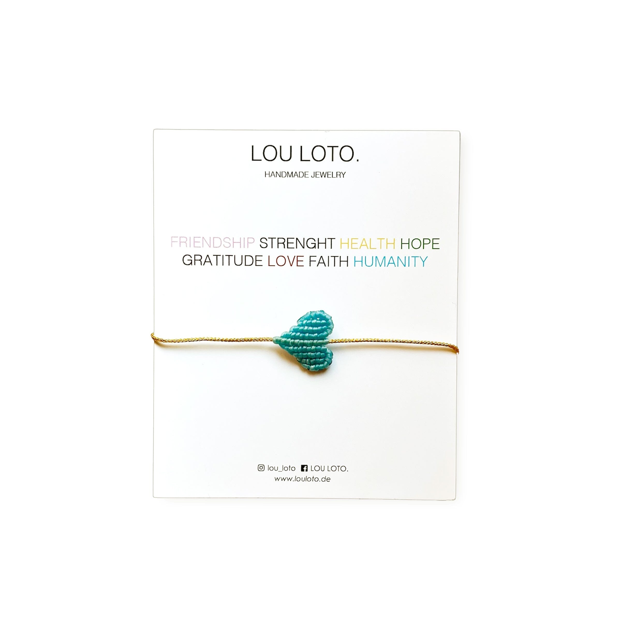 Armband "Makramee Herz" Armband LOU LOTO Hellblau