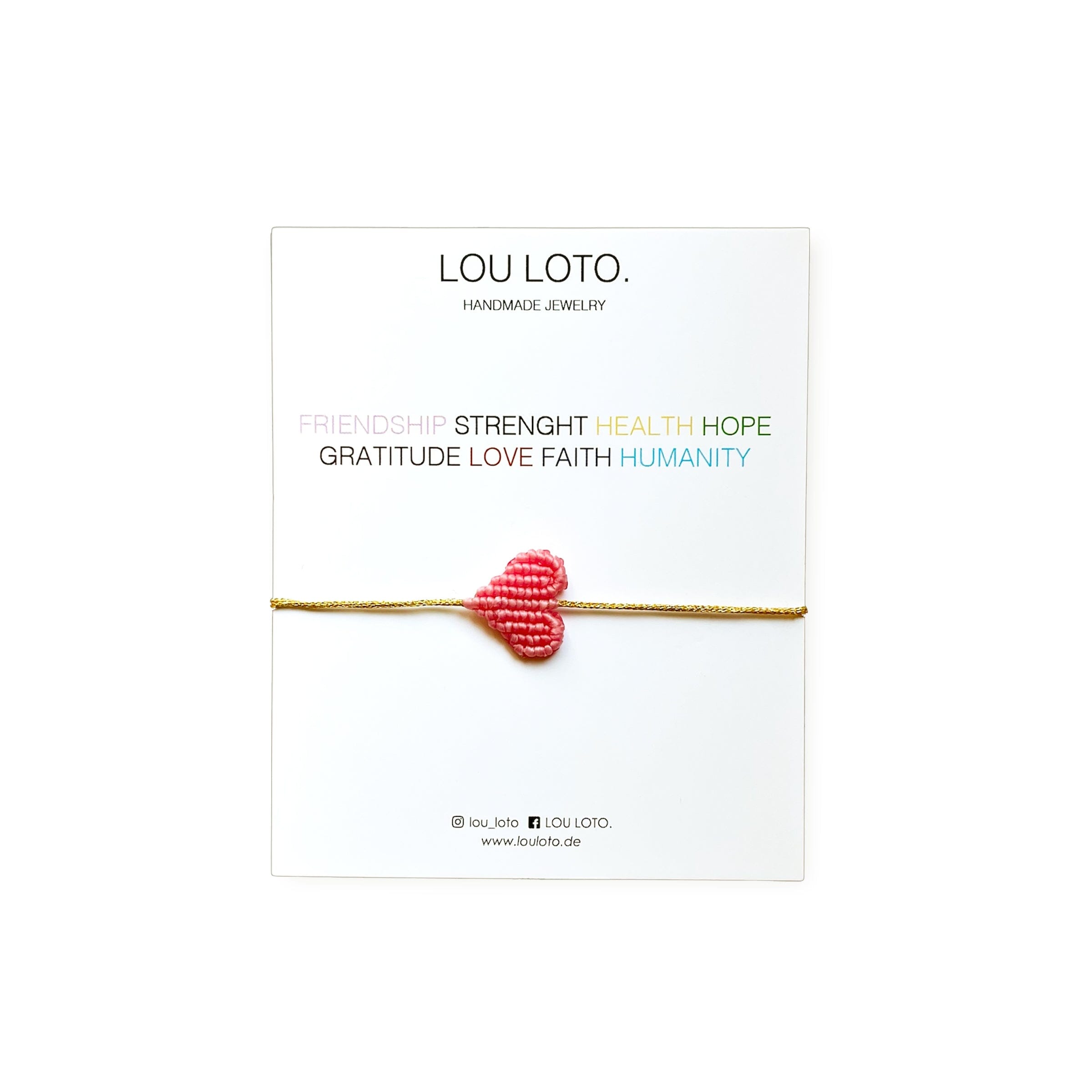 Armband "Makramee Herz" Armband LOU LOTO Rosa