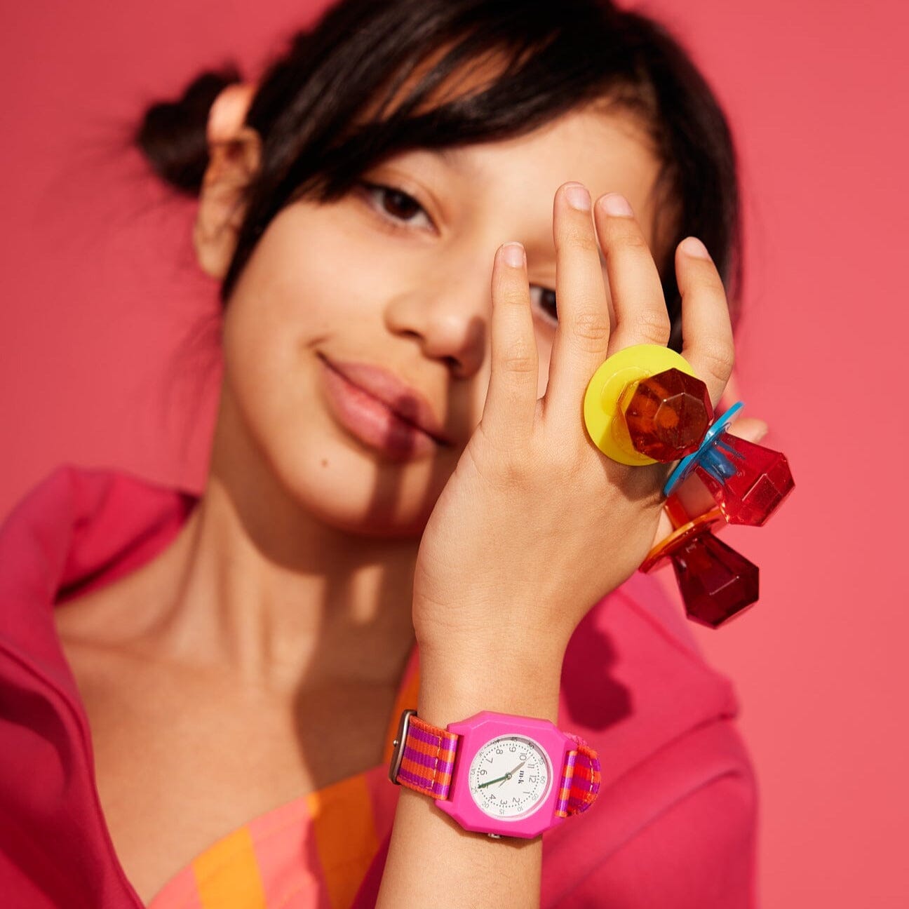 Armbanduhr "Stripes - Ruby Papaya" Armbanduhren & Taschenuhren Mini Kyomo