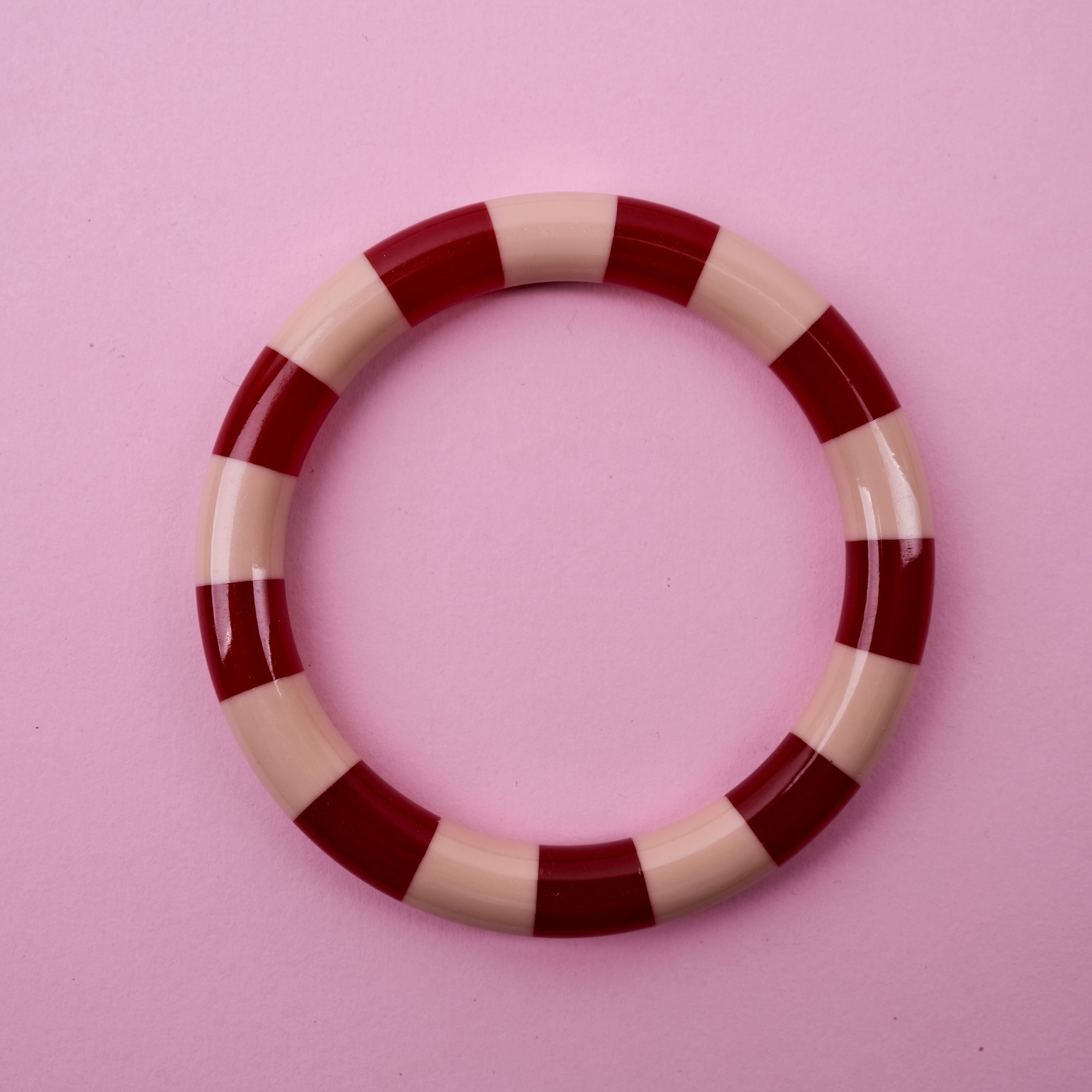 Armreif Streifen "Bangle" Armband Bybjor Poppy/Blush