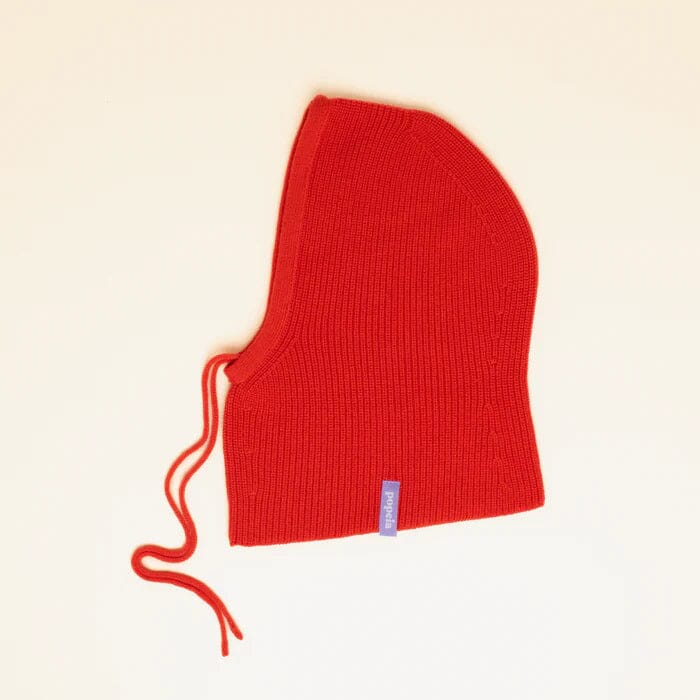 Balaclava aus Merinowolle „Uni" Mütze popeia Rot