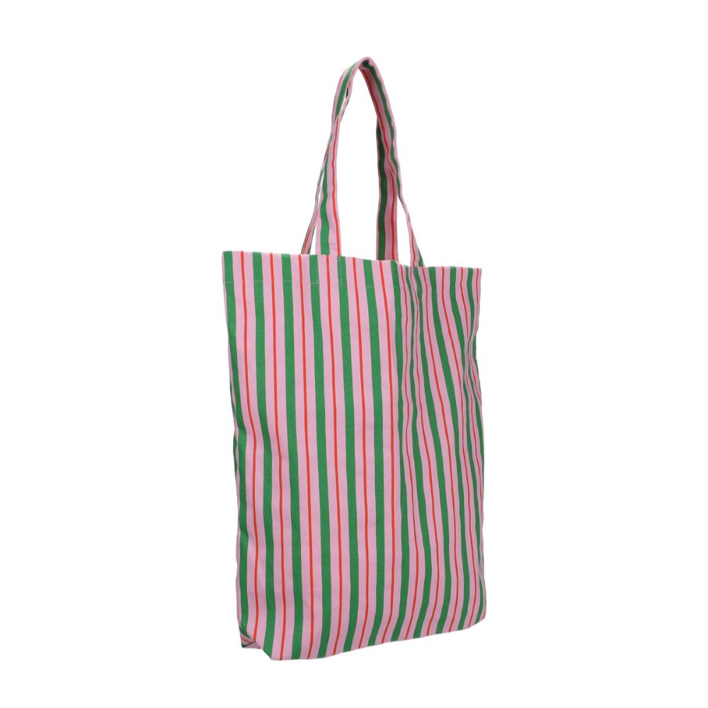 Baumwolltasche "Balanced Streifen" Tasche Kado Design Fuchsia/Grasgrün/Blutorange