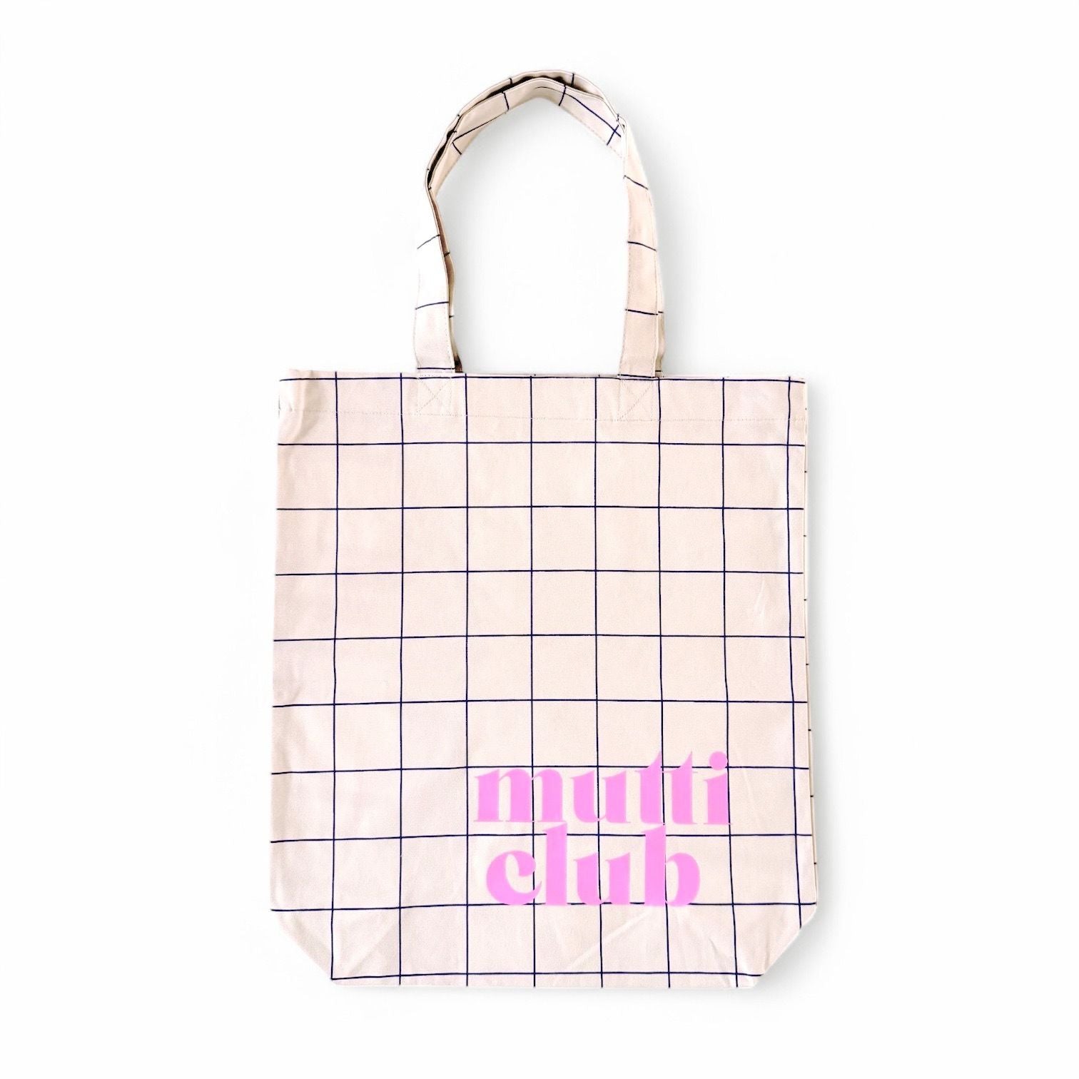 Beutel Mutticlub "Grid Off-White" Shopper Matsch mit Sahne