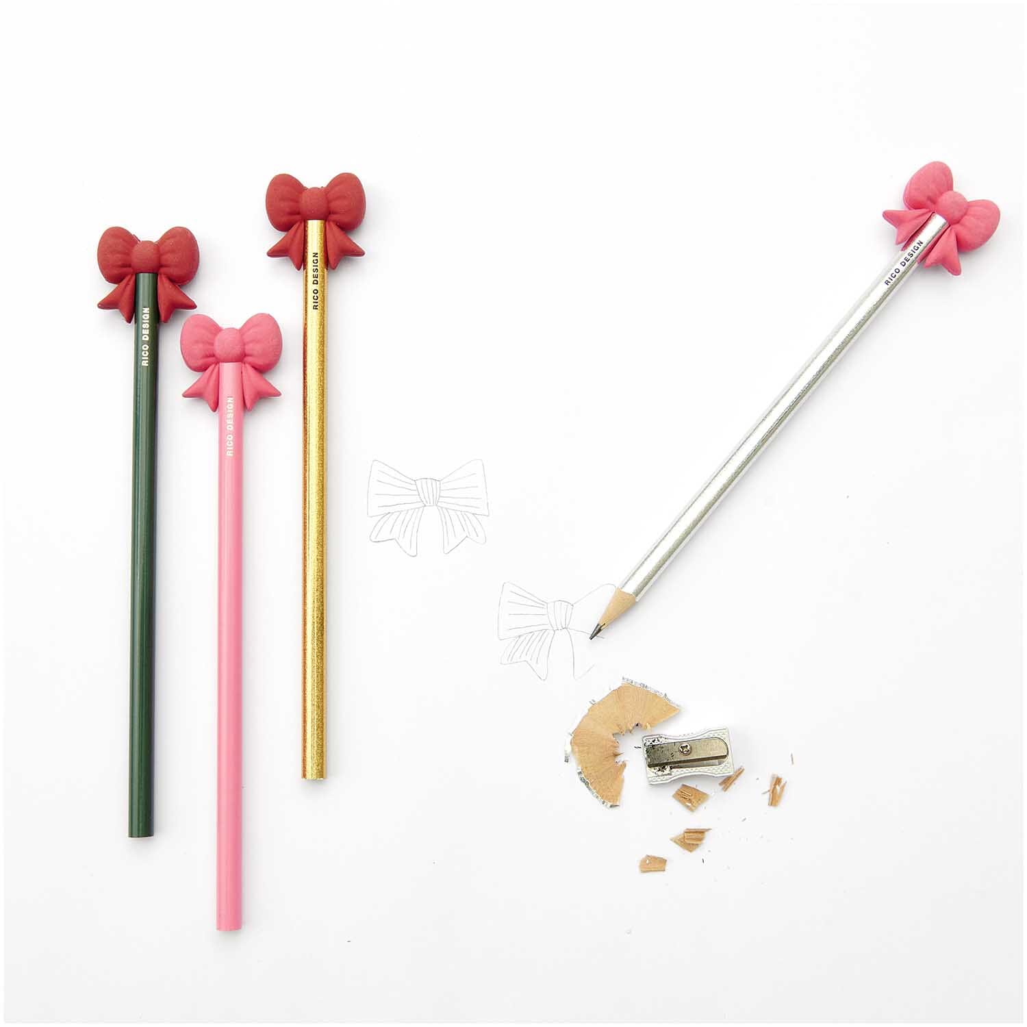 Bleistift mit Radiergummi "Schleifen" Bleistift Rico Design