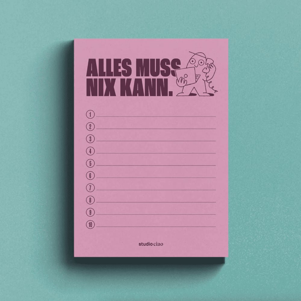 Block "Alles muss, nix kann" Notizblock Studio Ciao