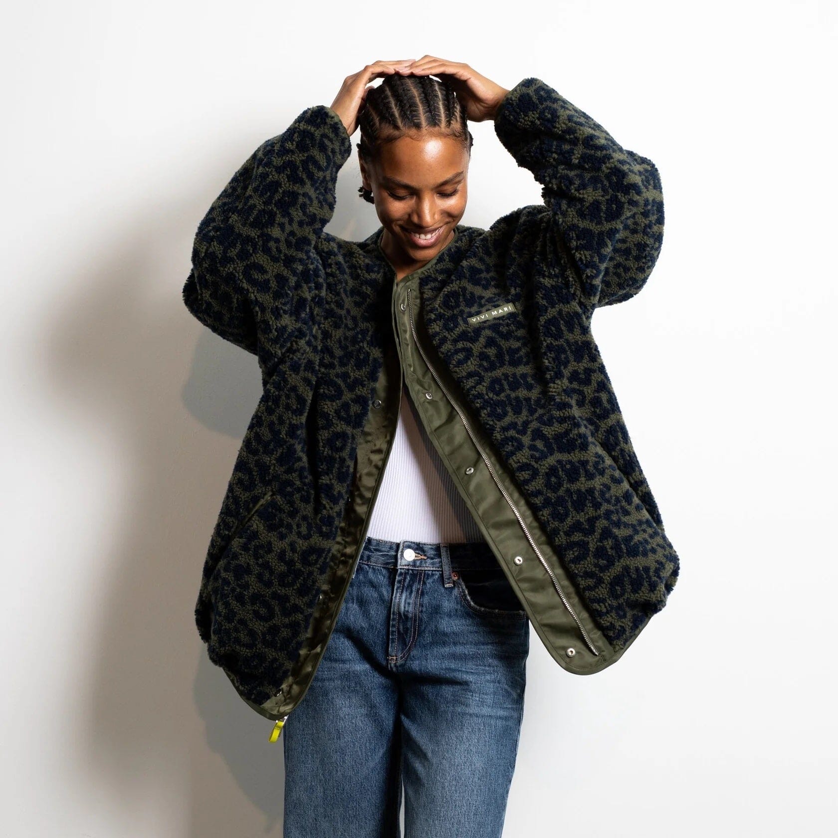 Bomber Wendejacke Jacke Vivi Mari olive/leo navy-olive 