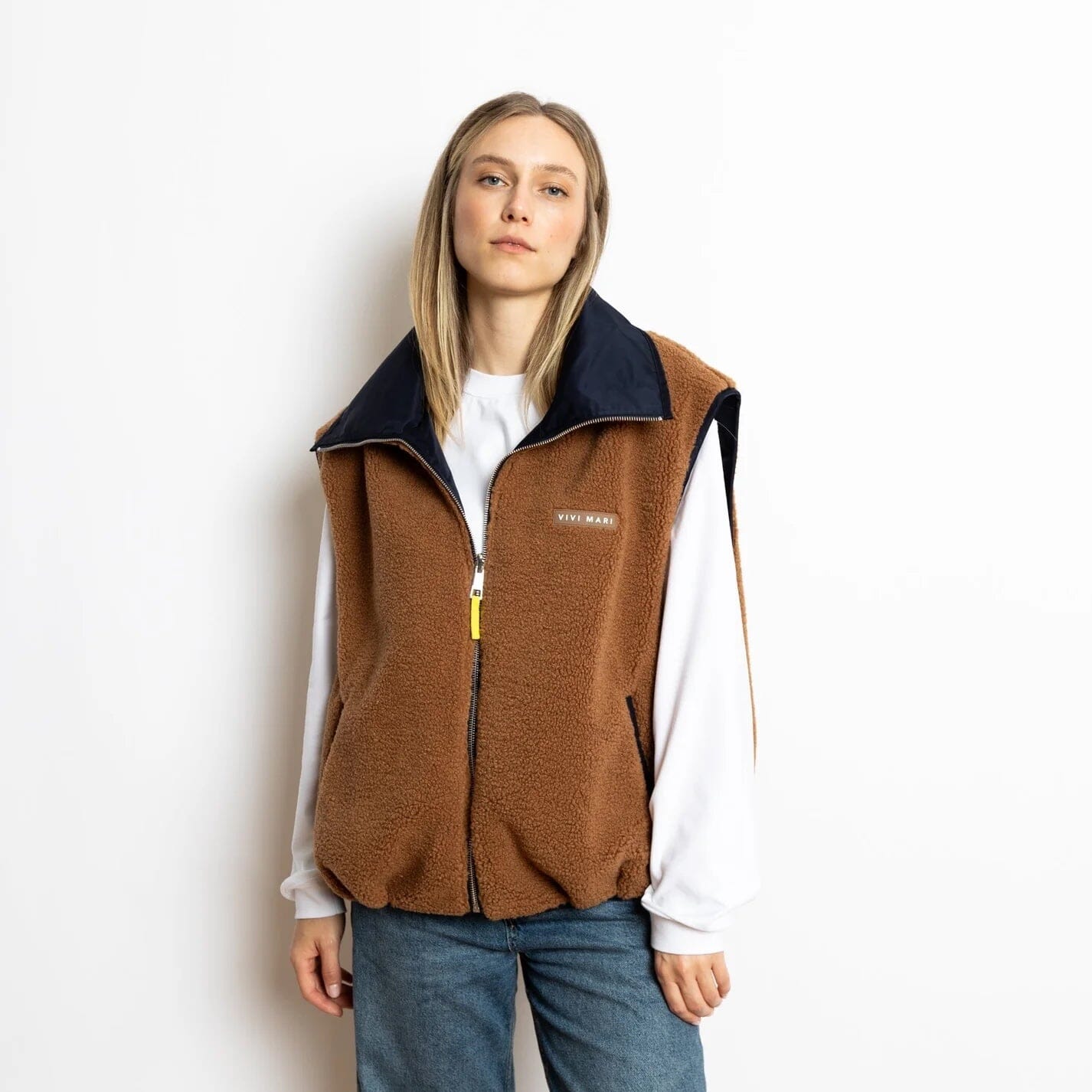 Bomber Wendeweste Weste Vivi Mari navy/caramel XS/S