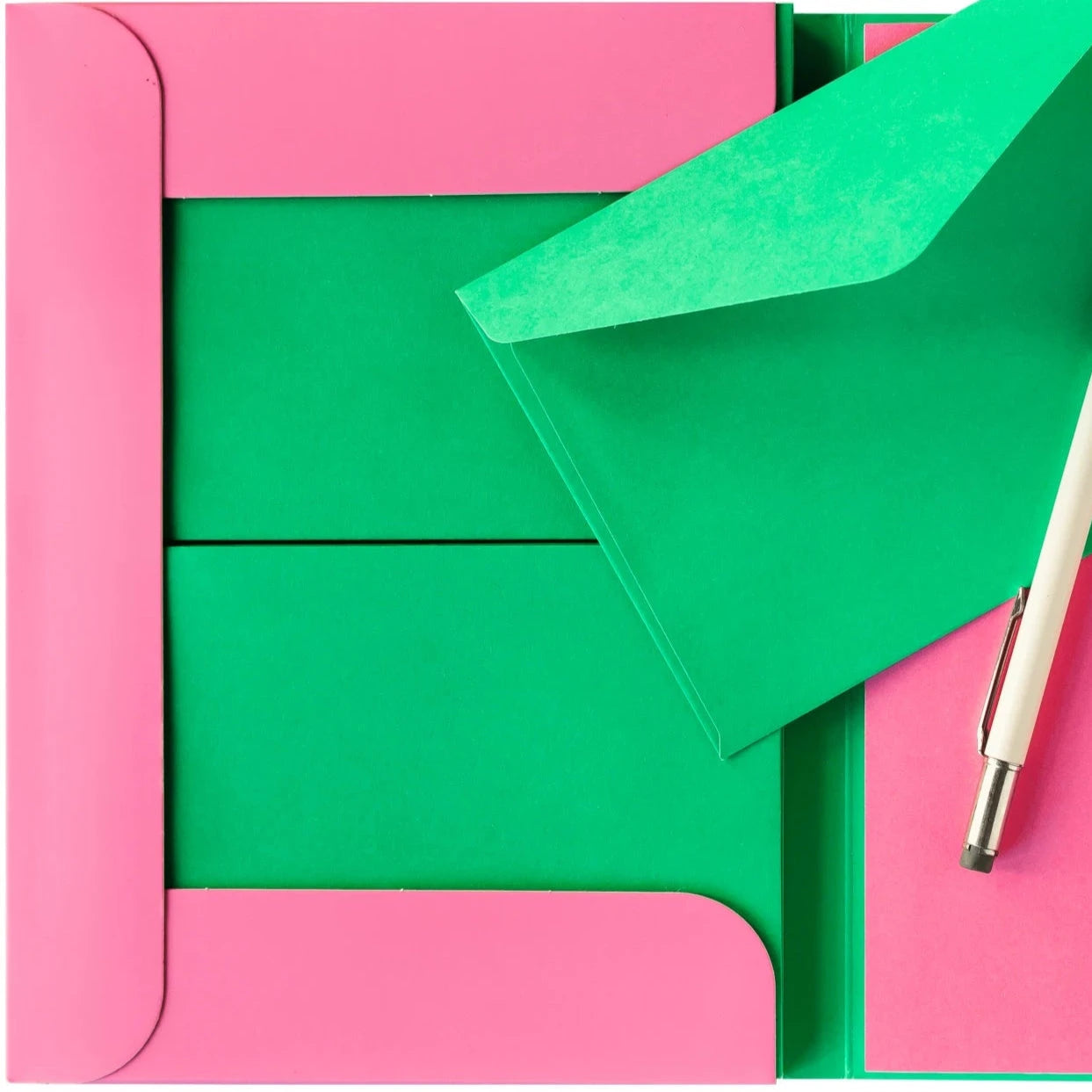 Briefpapier Set "Pink-Grün" Briefpapier A-Journal