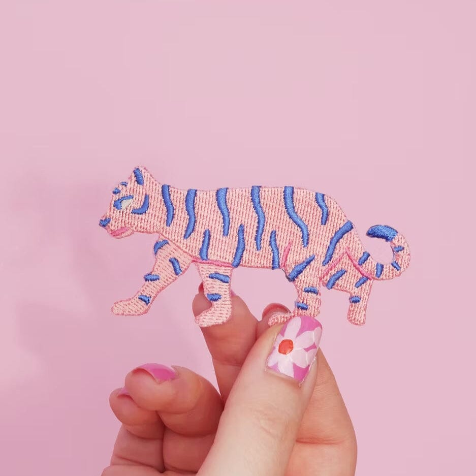 Bügelpatch "Pinker Tiger" Bügelflicken Malicieuse