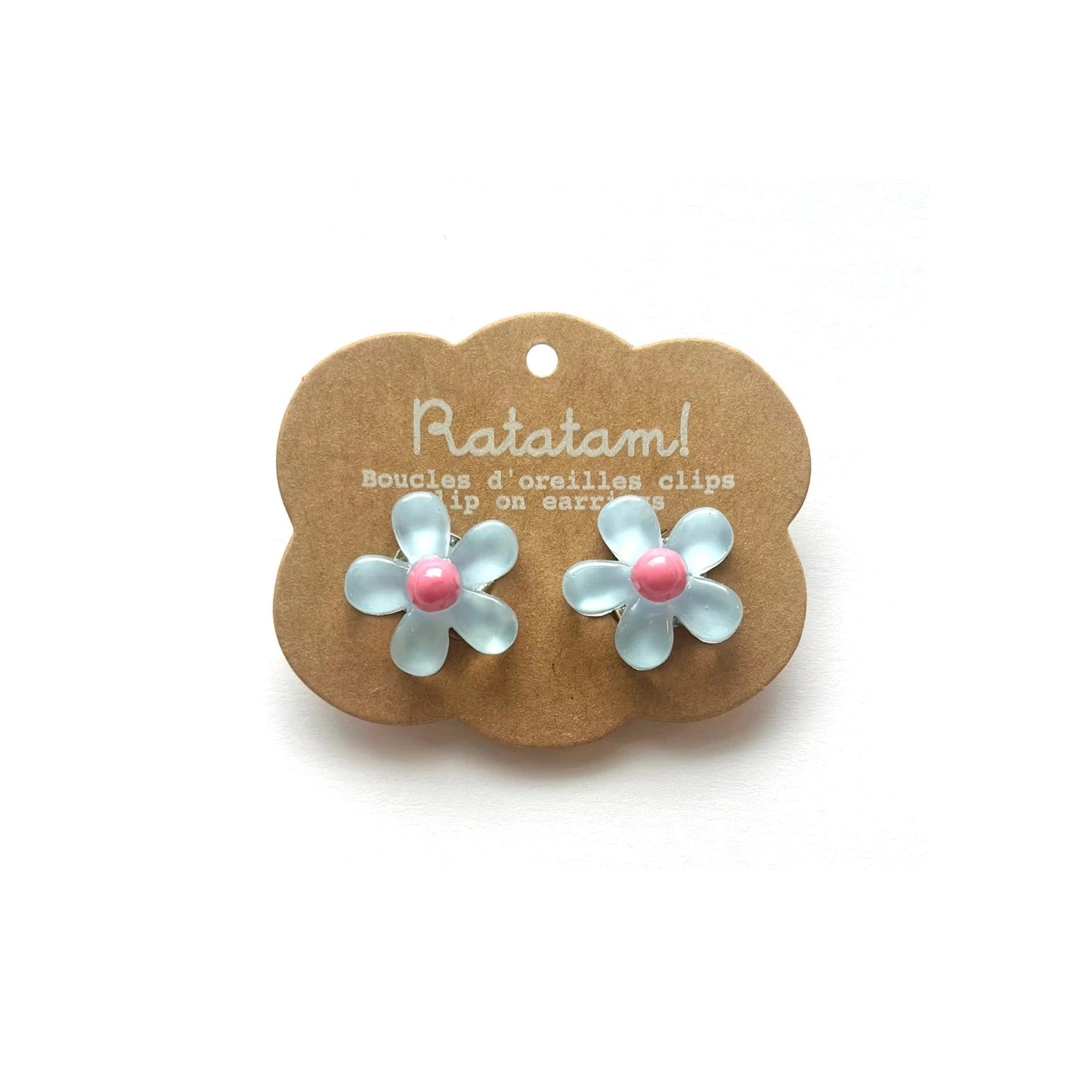 Clip-On Ohrringe "Blume" Ohrringe Ratatam Blau/Pink