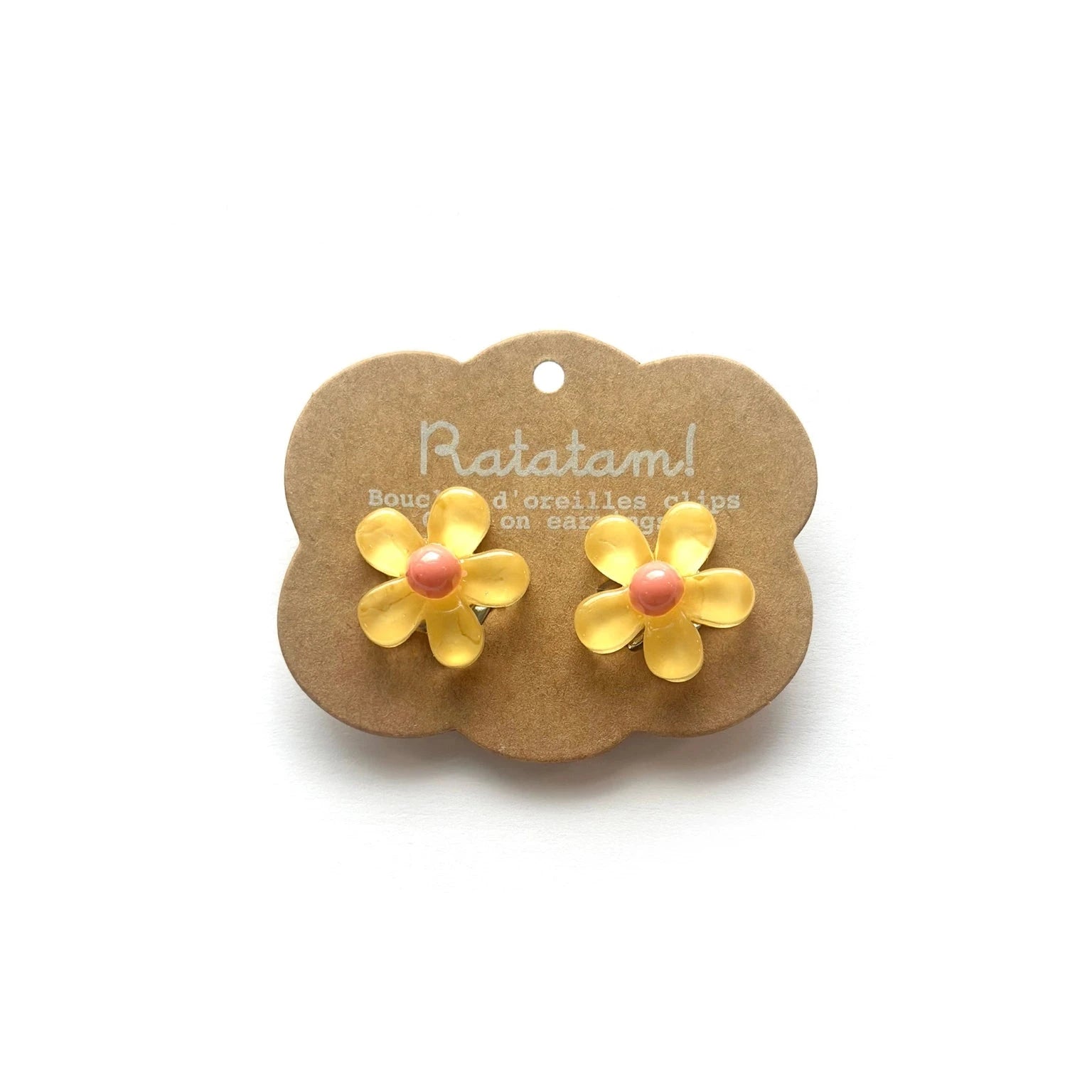 Clip-On Ohrringe "Blume" Ohrringe Ratatam Gelb/Pink