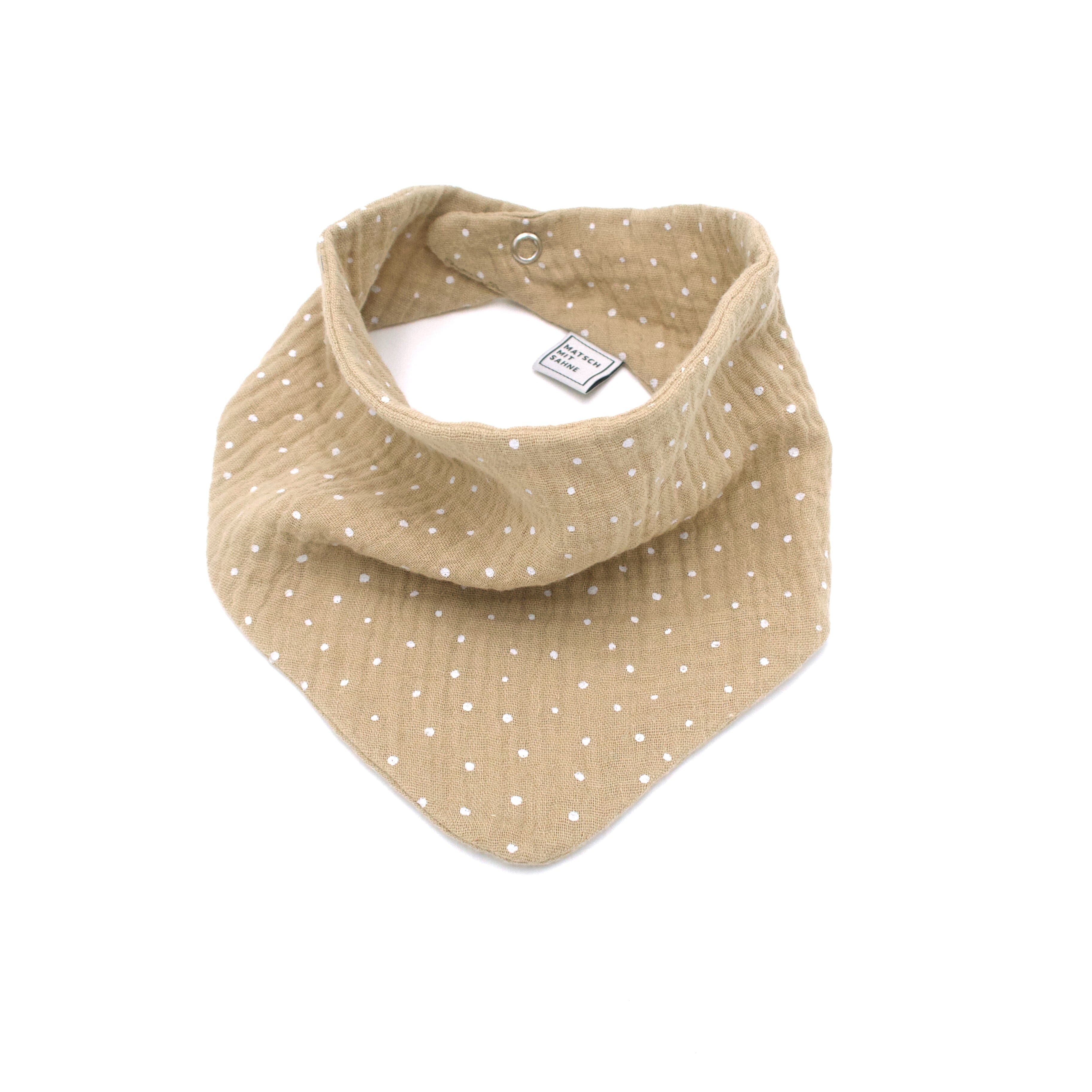 Dreieckstuch Musselin "Baby" Dreieckstuch Baby Matsch mit Sahne Beige getupft