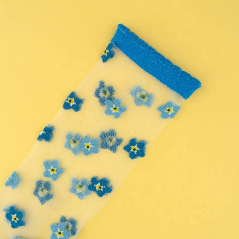 Durchsichtige Socken "Vergissmeinnicht" Socken Coucou Suzette