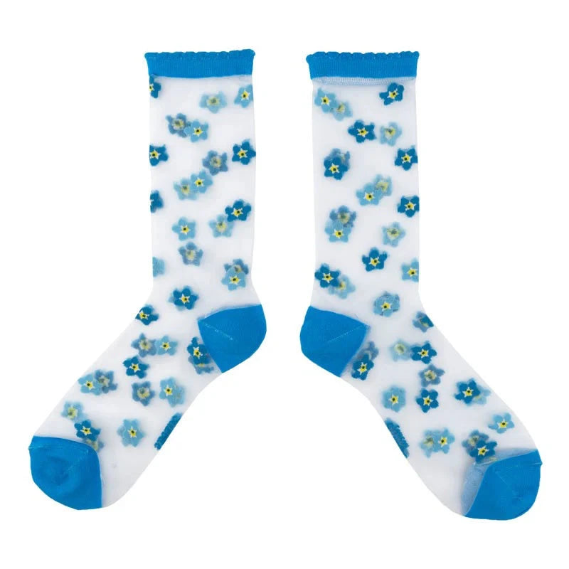 Durchsichtige Socken "Vergissmeinnicht" Socken Coucou Suzette