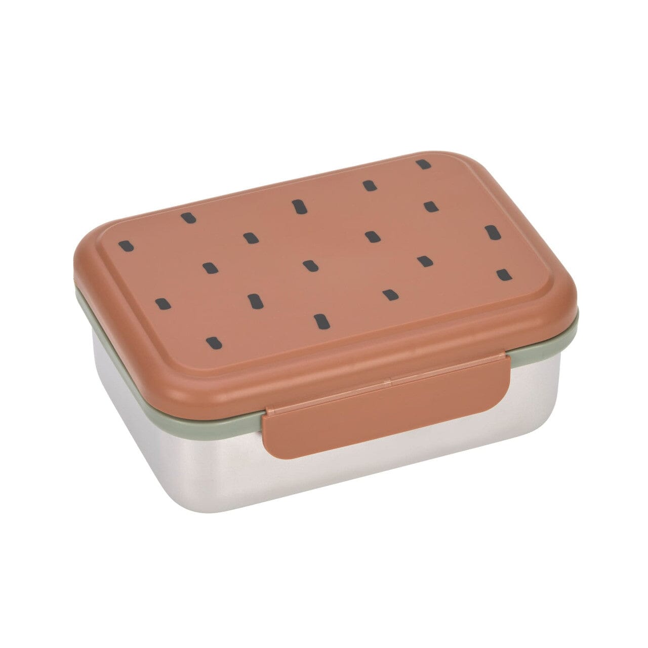 Edelstahl Lunchbox "Happy" Brotdose Lässig caramel prints