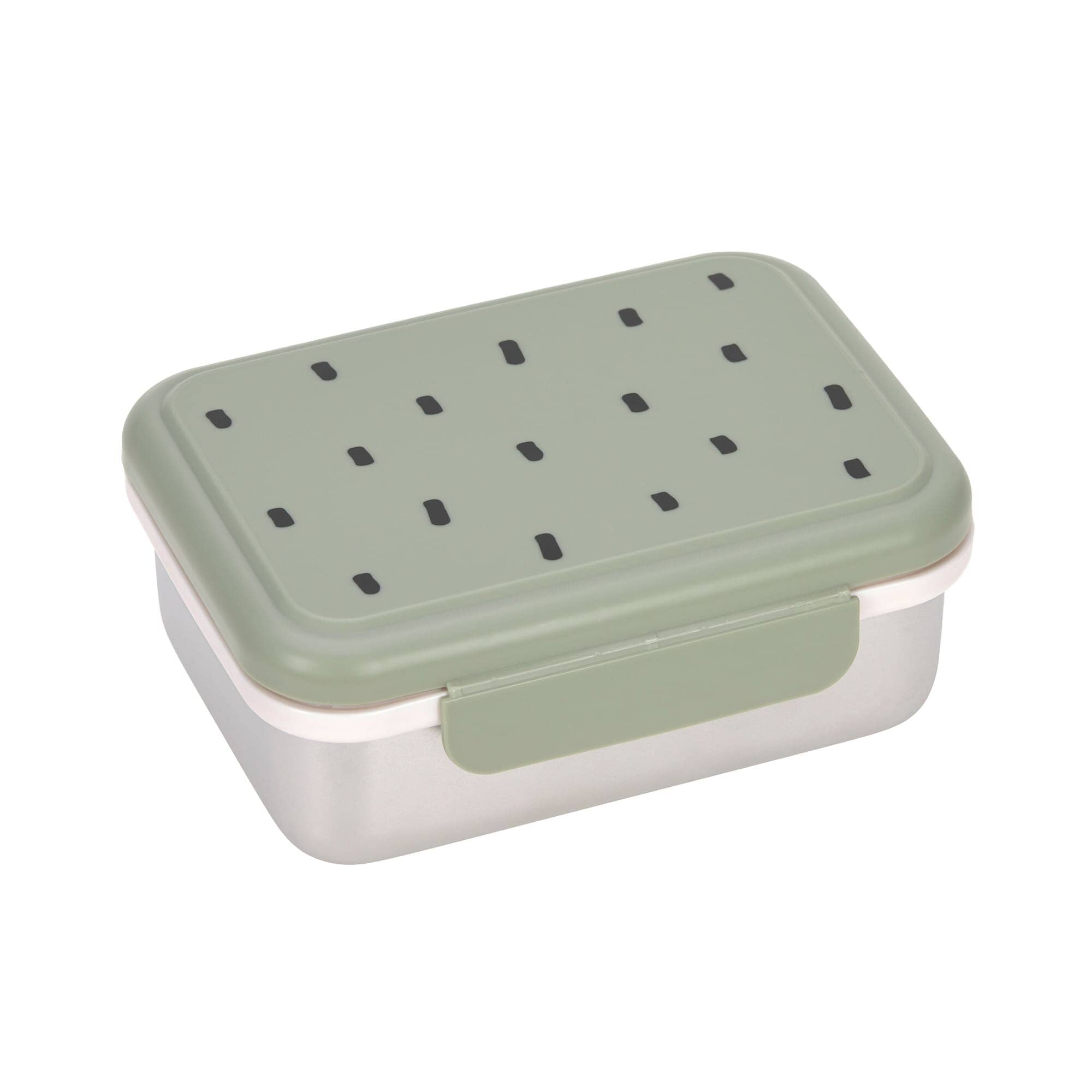 Edelstahl Lunchbox "Happy" Brotdose Lässig oliv prints