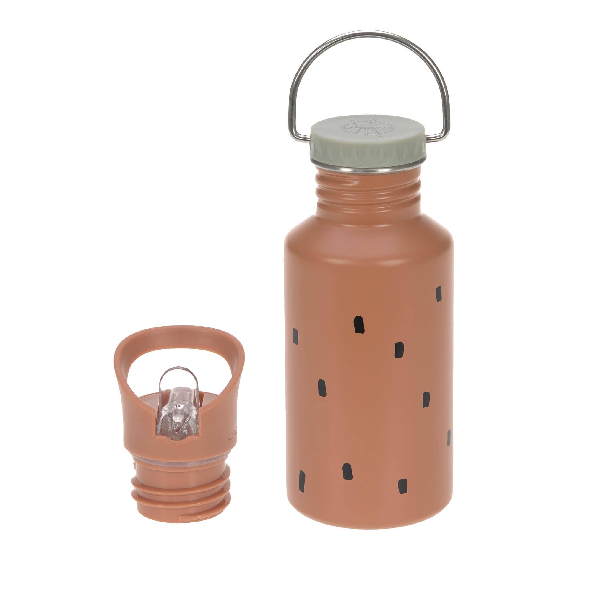 Edelstahl Trinkflasche "Happy" Trinkflasche Lässig caramel prints