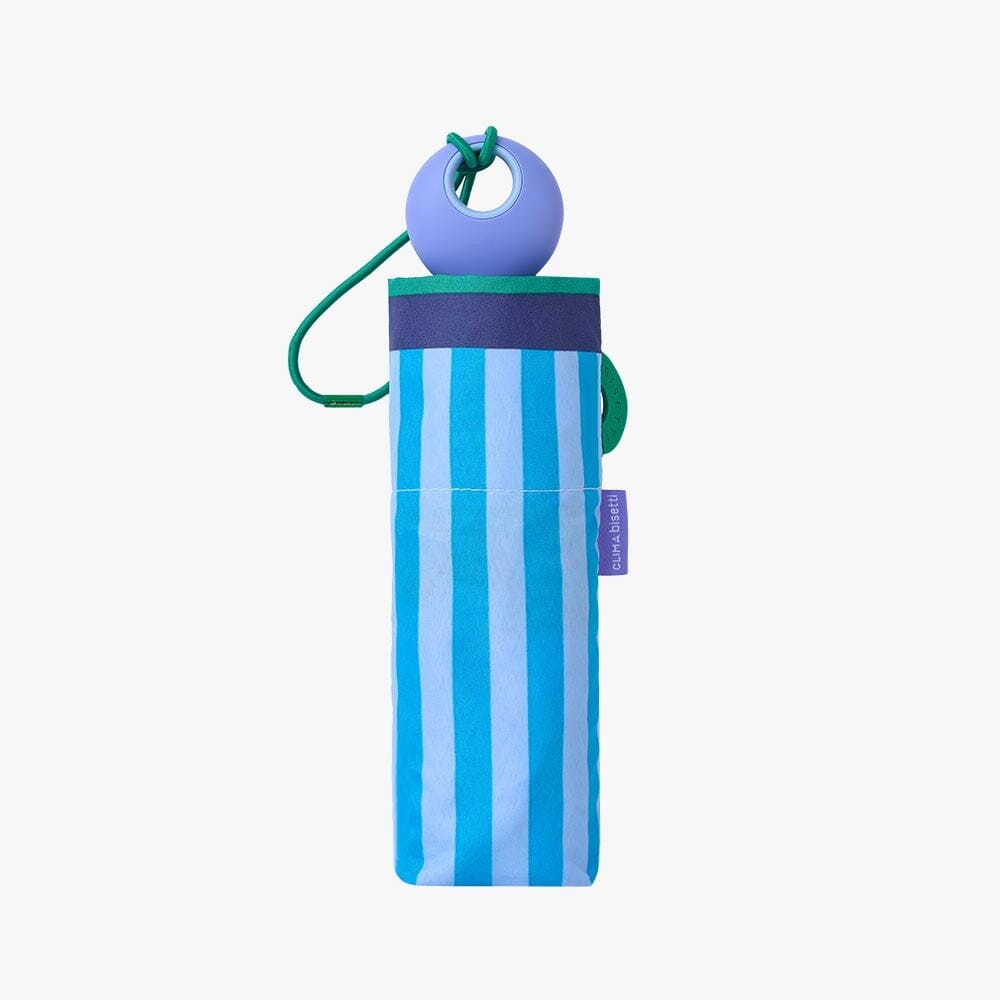 Faltbarer Regenschirm mini "Joy Streifen" Clima Umbrellas Blau/Blau