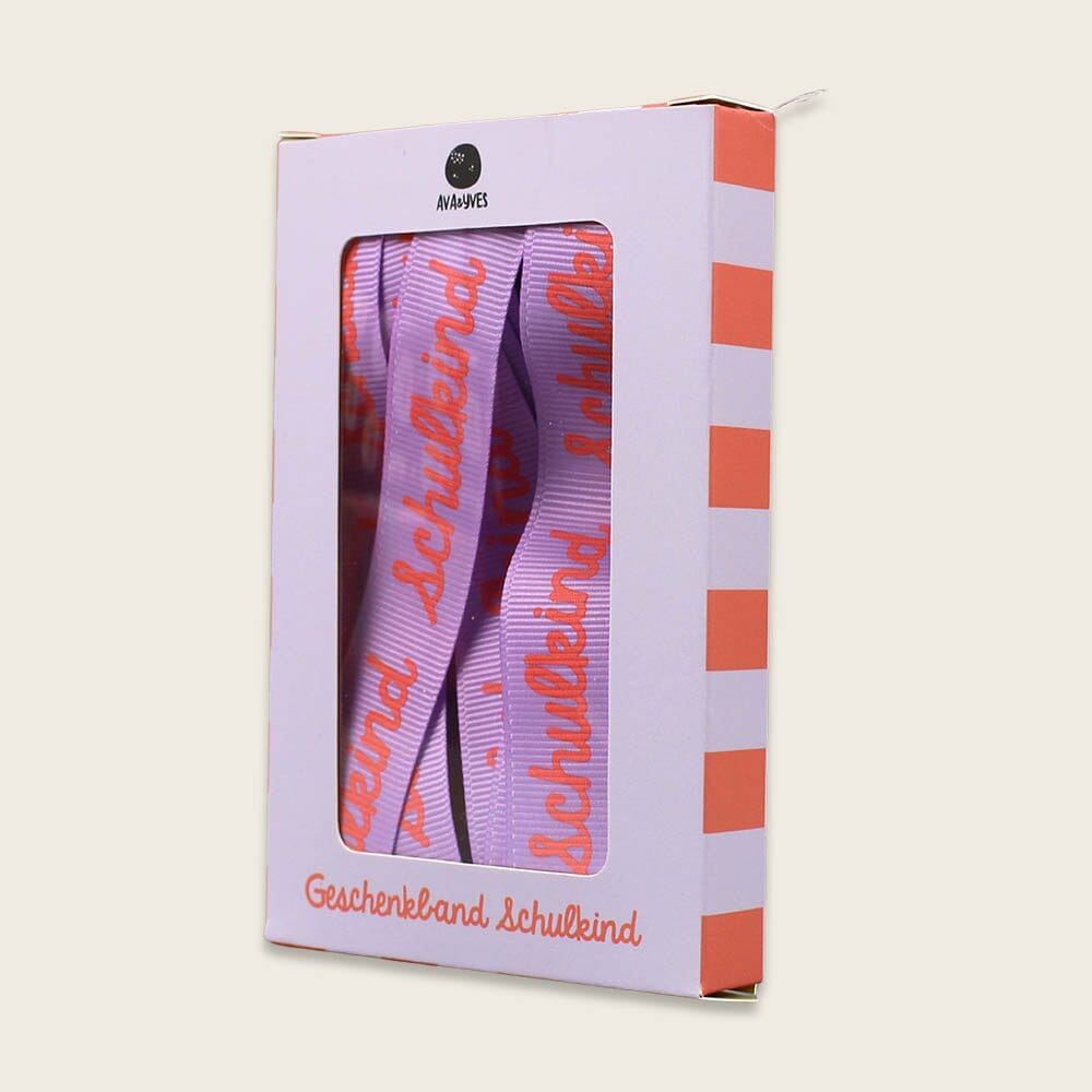 Geschenkband-Set "Schulkind" Armband ava&yves Flieder