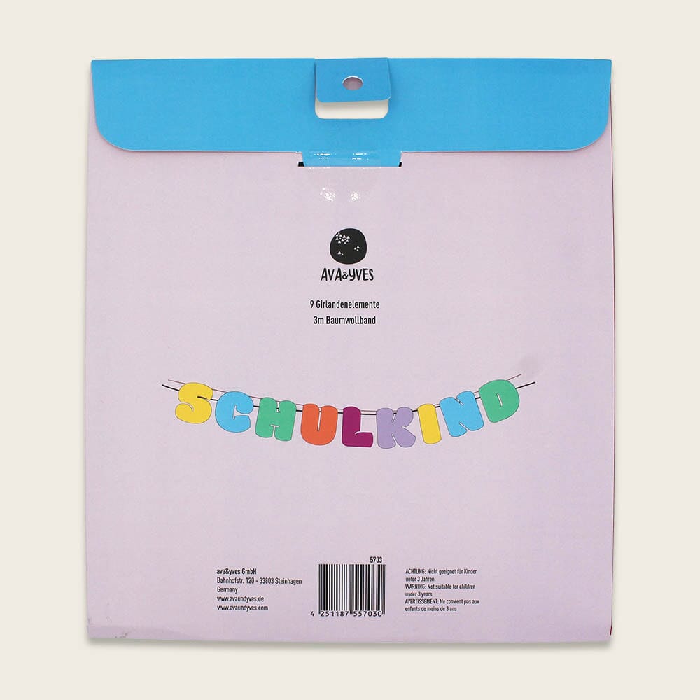 Girlande "Schulkind Regenbogen" Girlande ava&yves