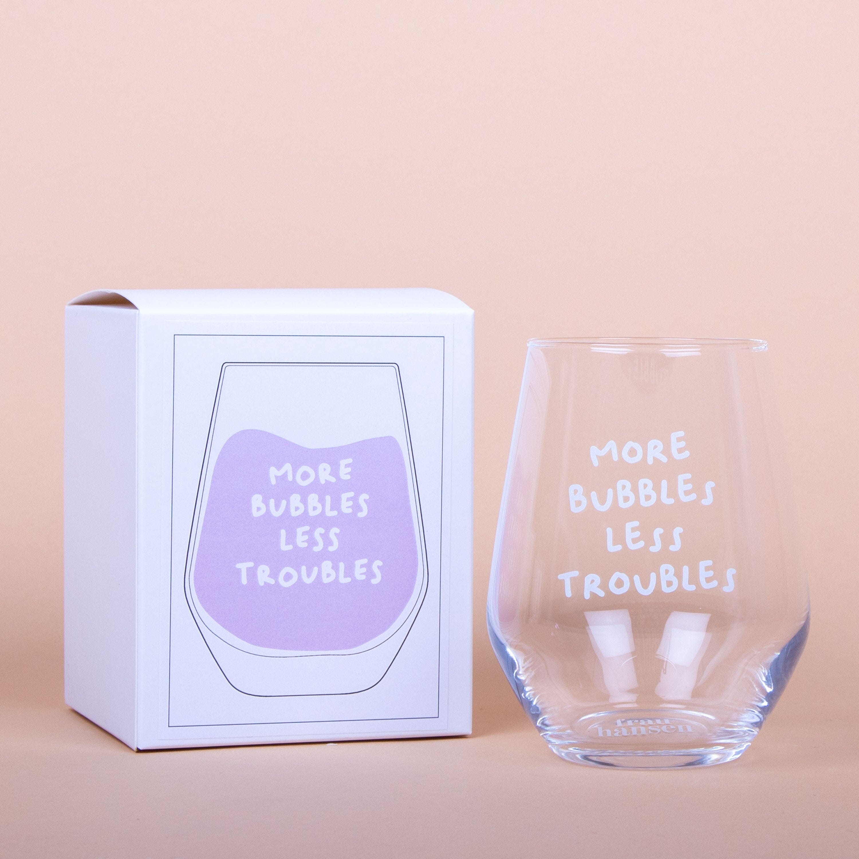 Glas "More Bubbles" Weinglas Frau Hansen