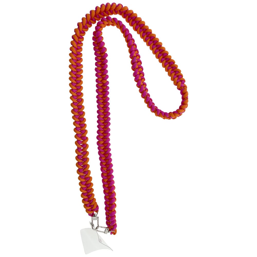 Handyband lang "geknüpft" Handykette LOT83 Pink-Orange