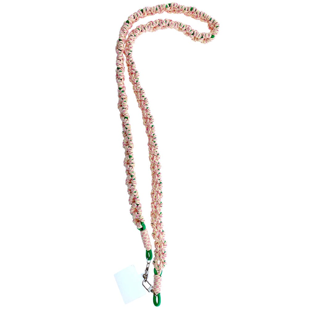Handyband lang "geknüpft" Handykette LOT83 Rosa-Grün