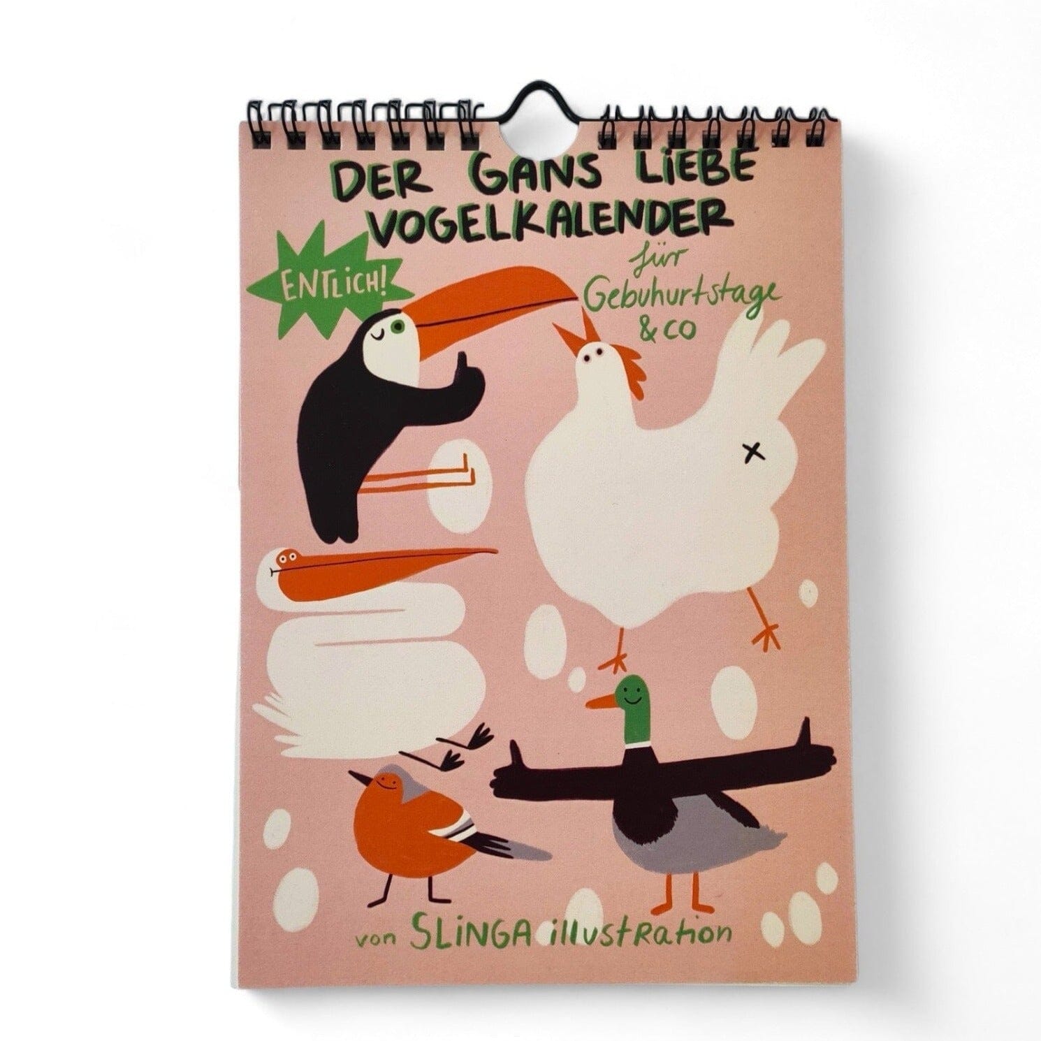 Immerwährender Geburtstagskalender "Vögel" Kalender Slinga Illustration