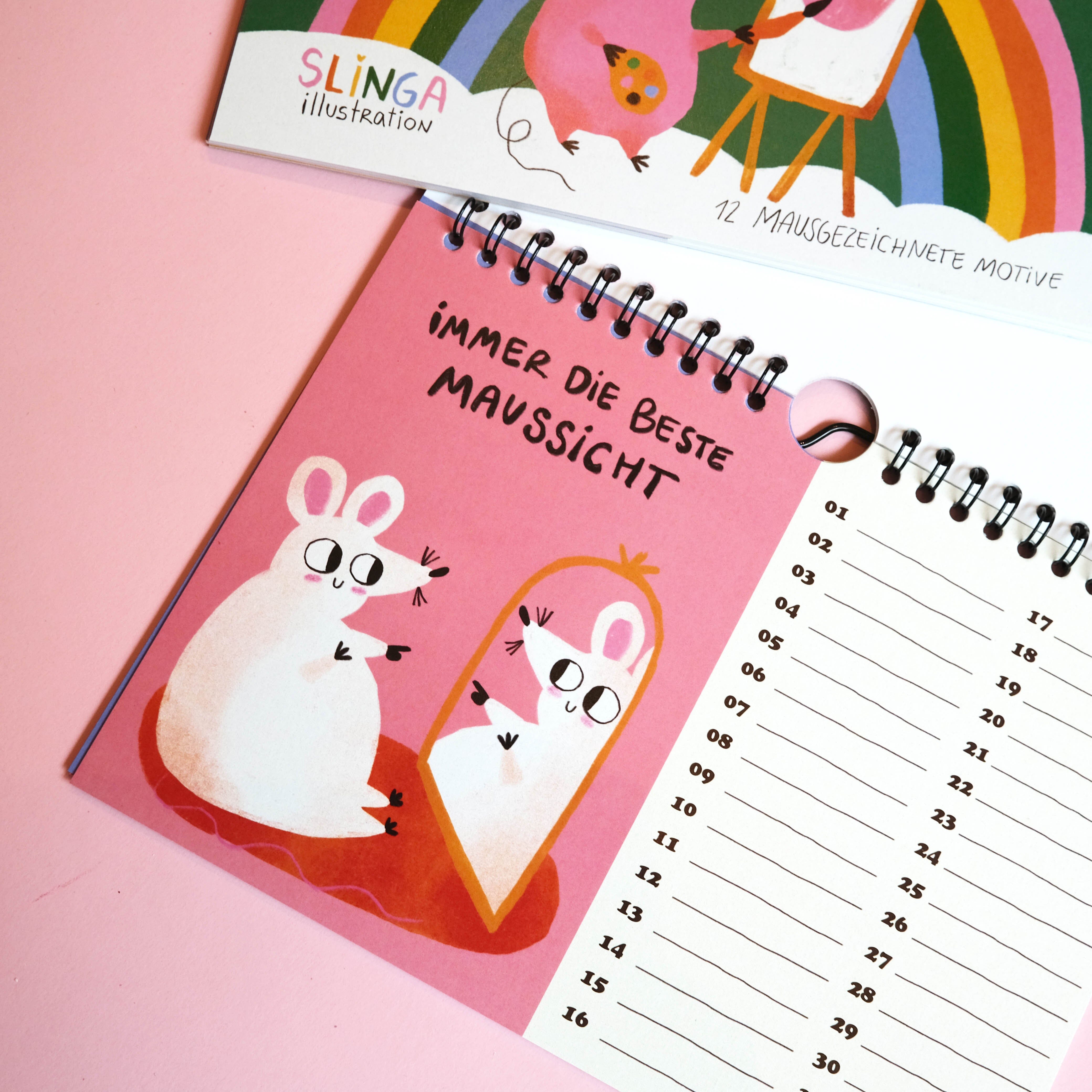 Immerwährender Kalender "Der Mausigste Kalender" Kalender Slinga Illustration