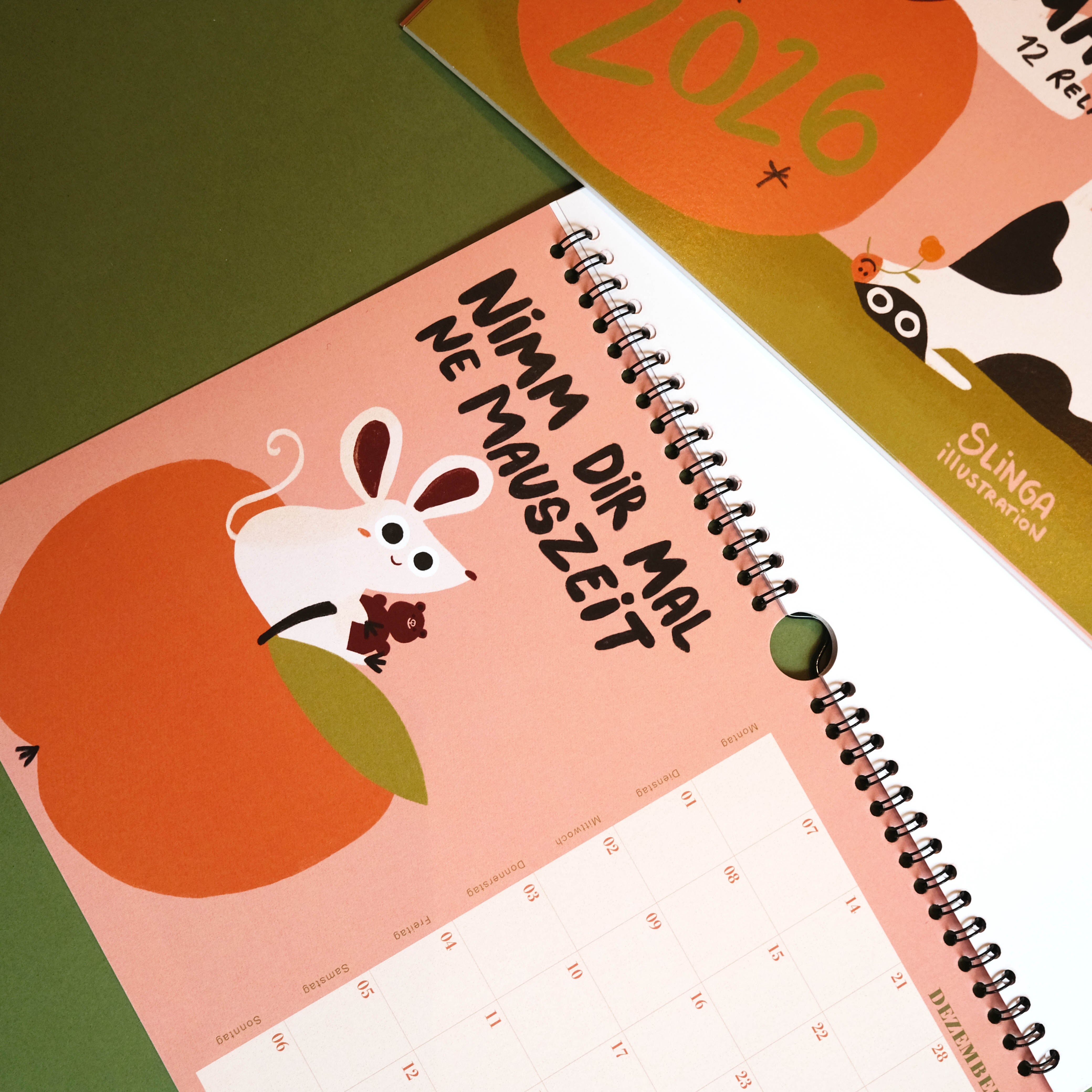 Jahreskalender "Der Faule Kalender 2026" Kalender Slinga Illustration