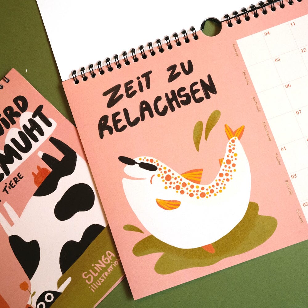 Jahreskalender "Der Faule Kalender 2026" Kalender Slinga Illustration