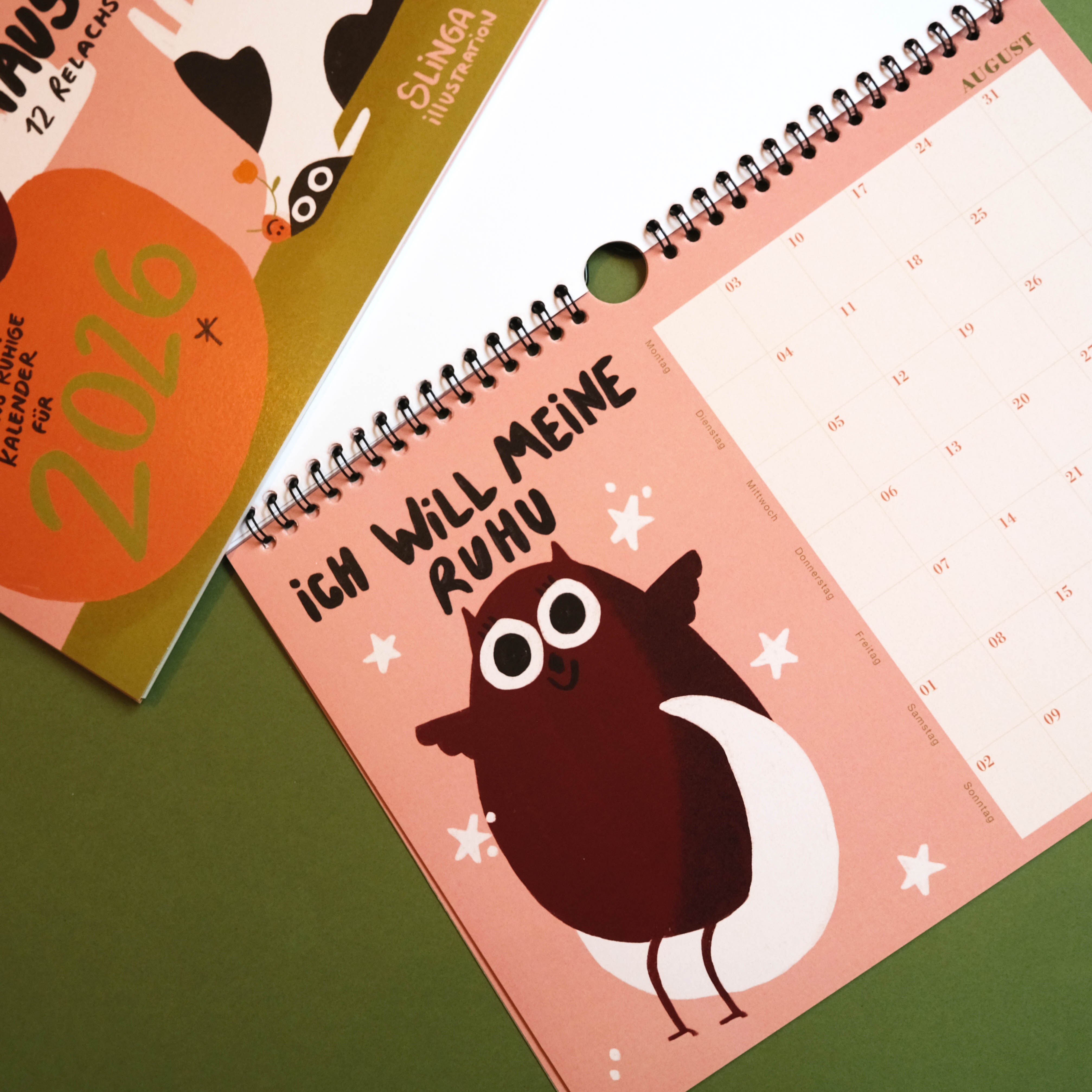 Jahreskalender "Der Faule Kalender 2026" Kalender Slinga Illustration