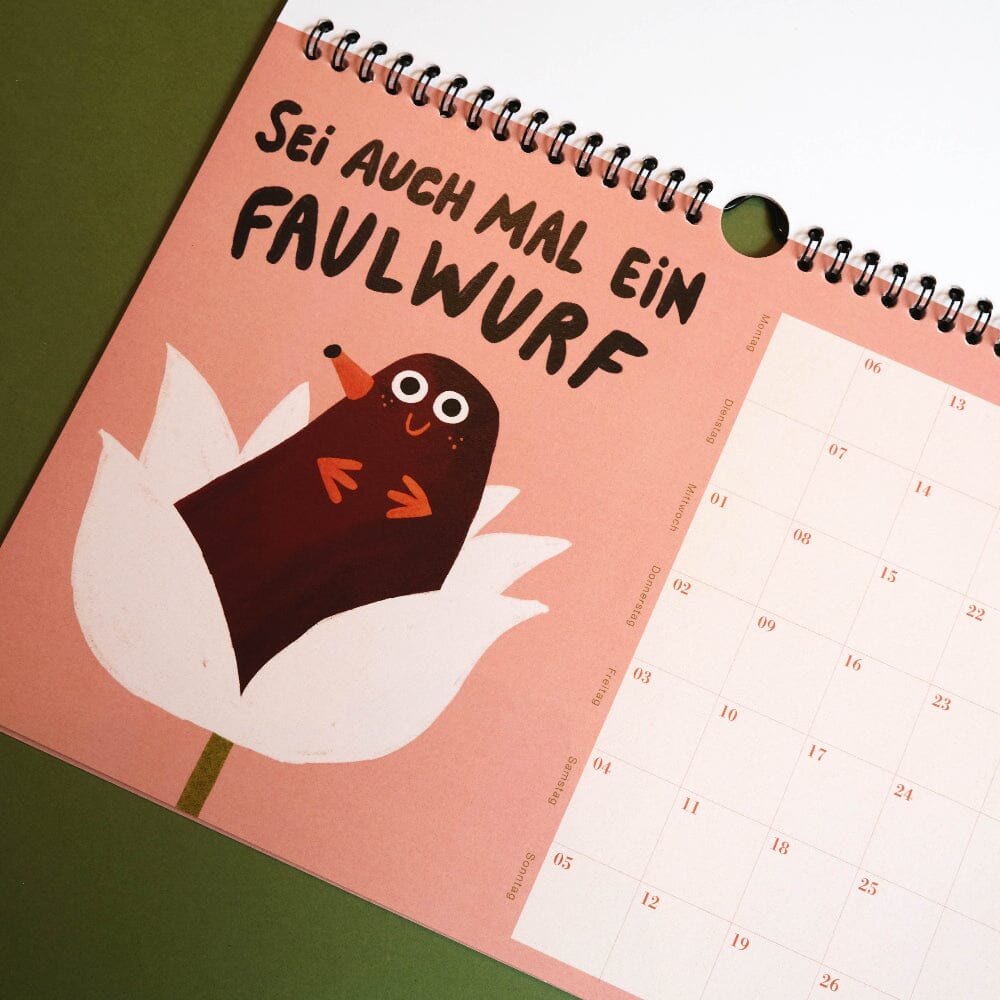 Jahreskalender "Der Faule Kalender 2026" Kalender Slinga Illustration