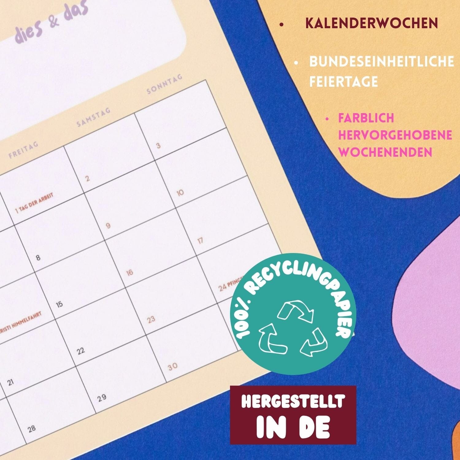 Kalender quer "2026" Freundebuch Modern Kids Art