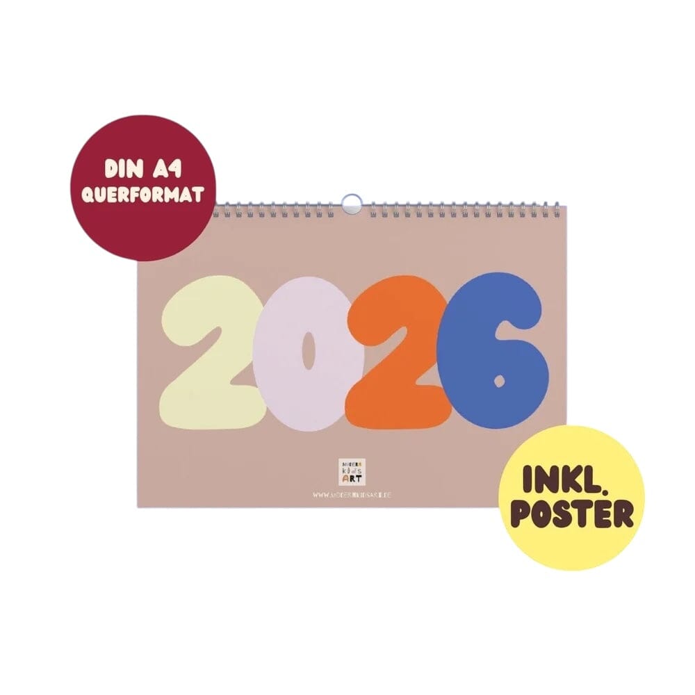 Kalender quer "2026" Freundebuch Modern Kids Art