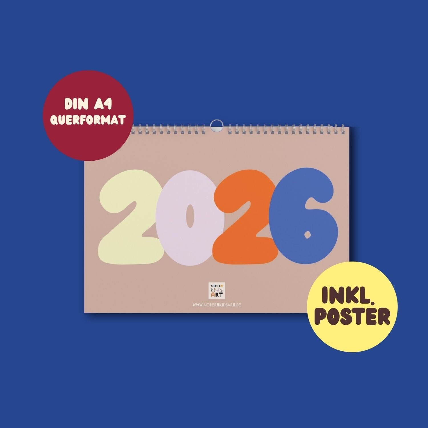 Kalender quer "2026" Freundebuch Modern Kids Art