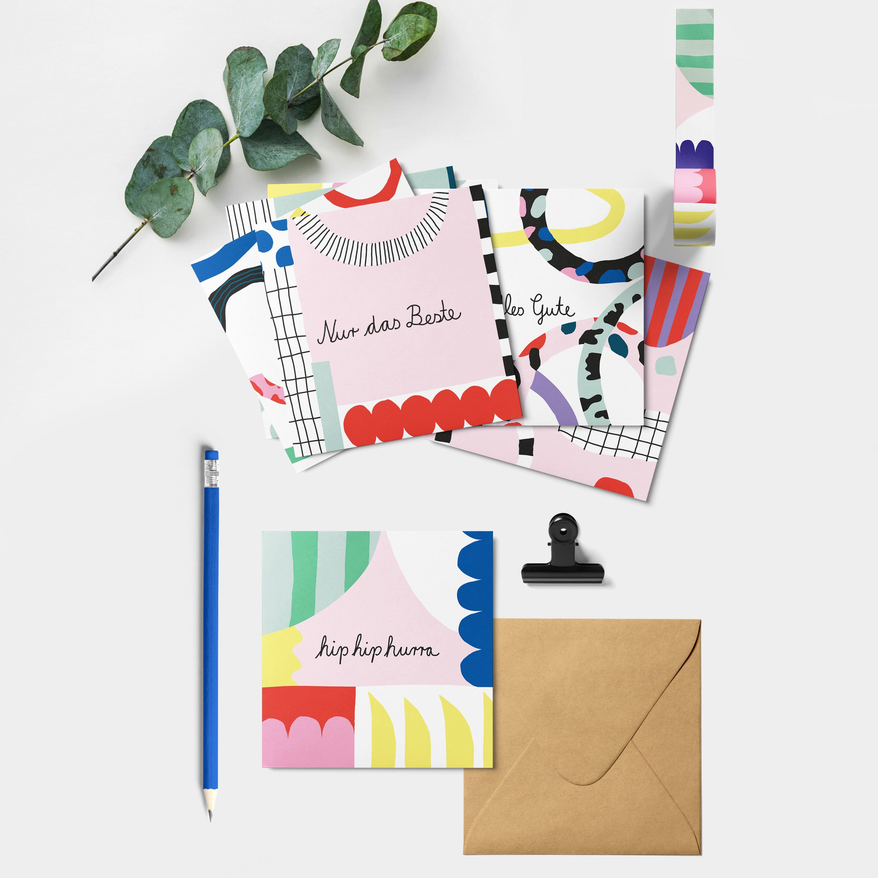 Kartenset "Glückwunsch" Postkarte Unter Pinien