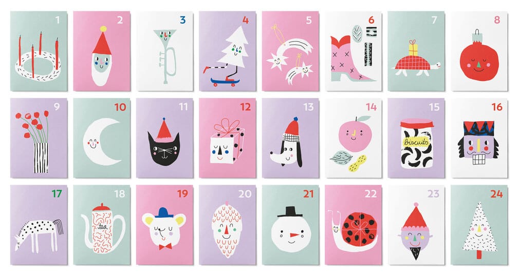 Kartenset "Mini Kalender Kärtchen" Postkarte Unter Pinien