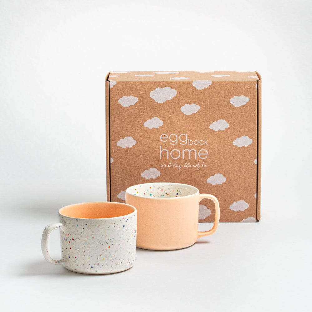 Keramiktasse Duo Set "Breeze Party In/Out" - 450ml Tasse Egg Back Home Orange