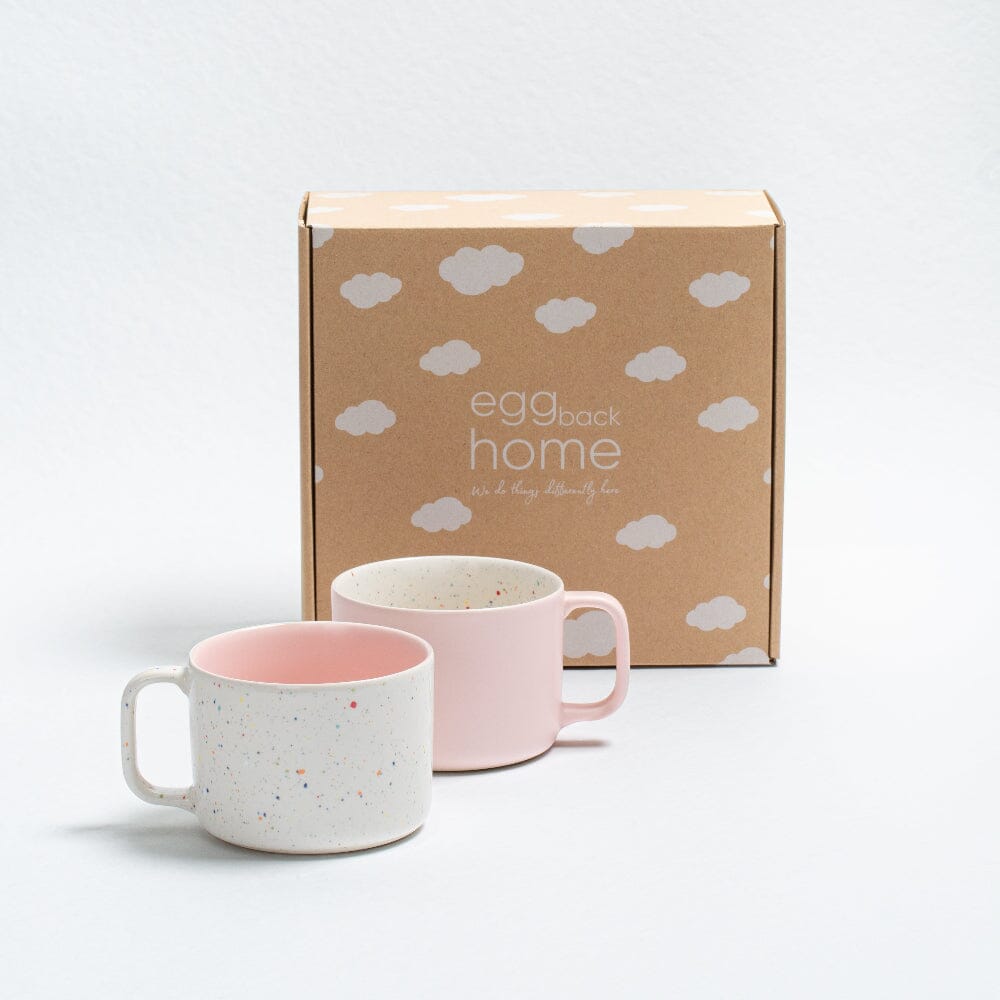 Keramiktasse Duo Set "Breeze Party In/Out" - 450ml Tasse Egg Back Home Rosa