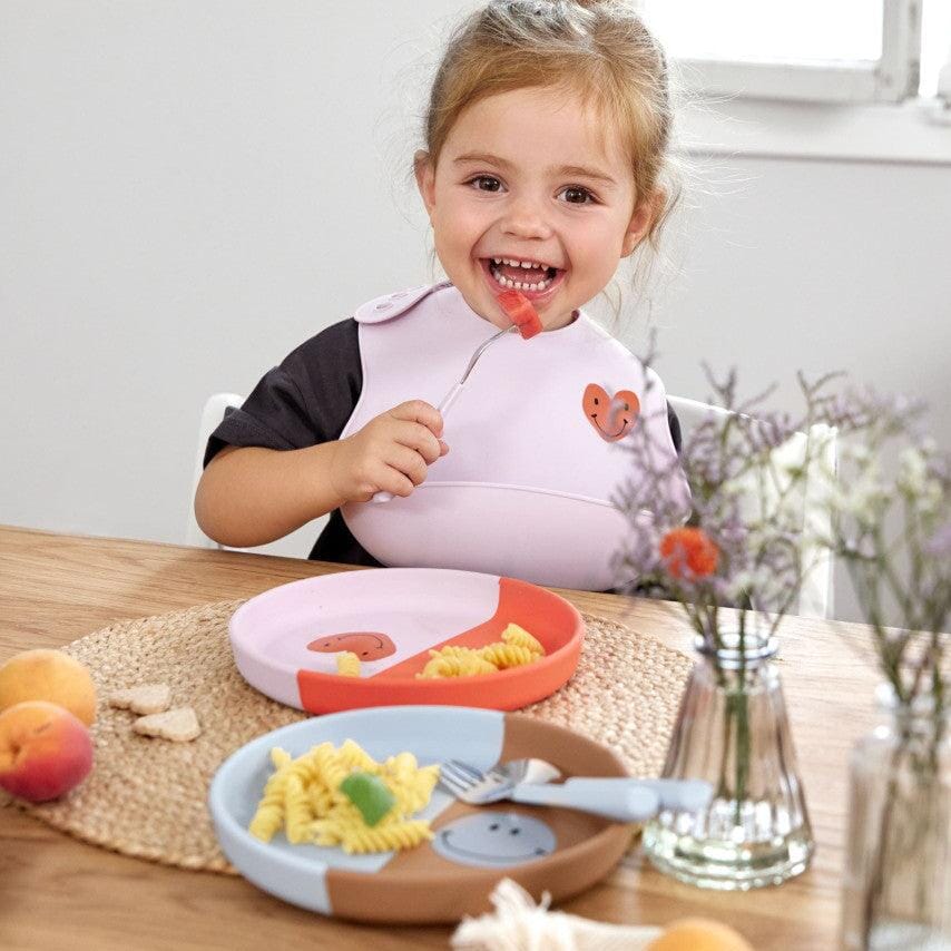 Kinderteller Silikon "Herz" Becher Lässig