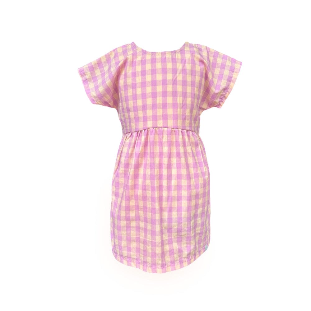 Kleid für Kinder "Baumwoll Karo" Kleid Matsch mit Sahne Lilac/Light Orange
