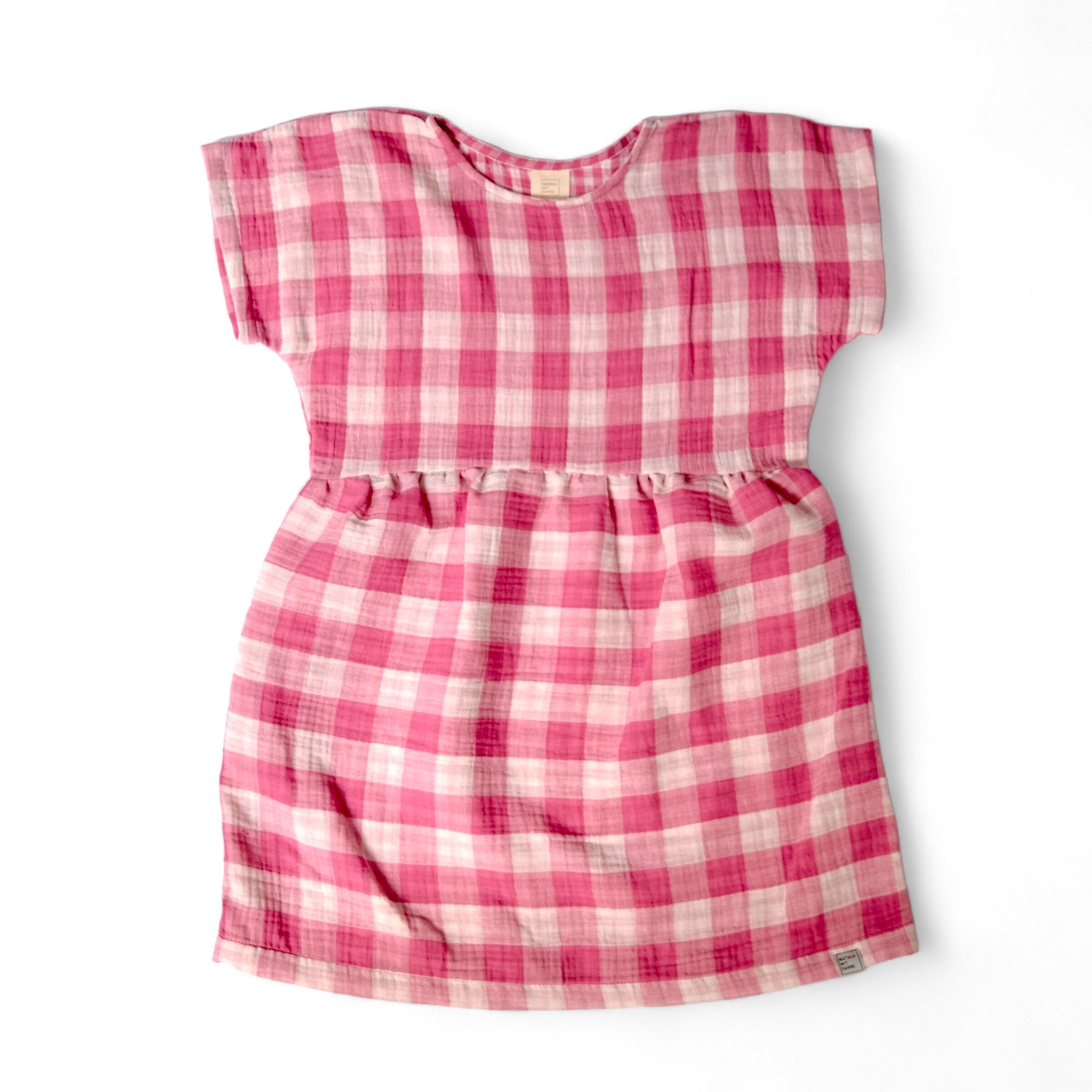 Kleid für Kinder "Musselin Karo" Kleid Matsch mit Sahne