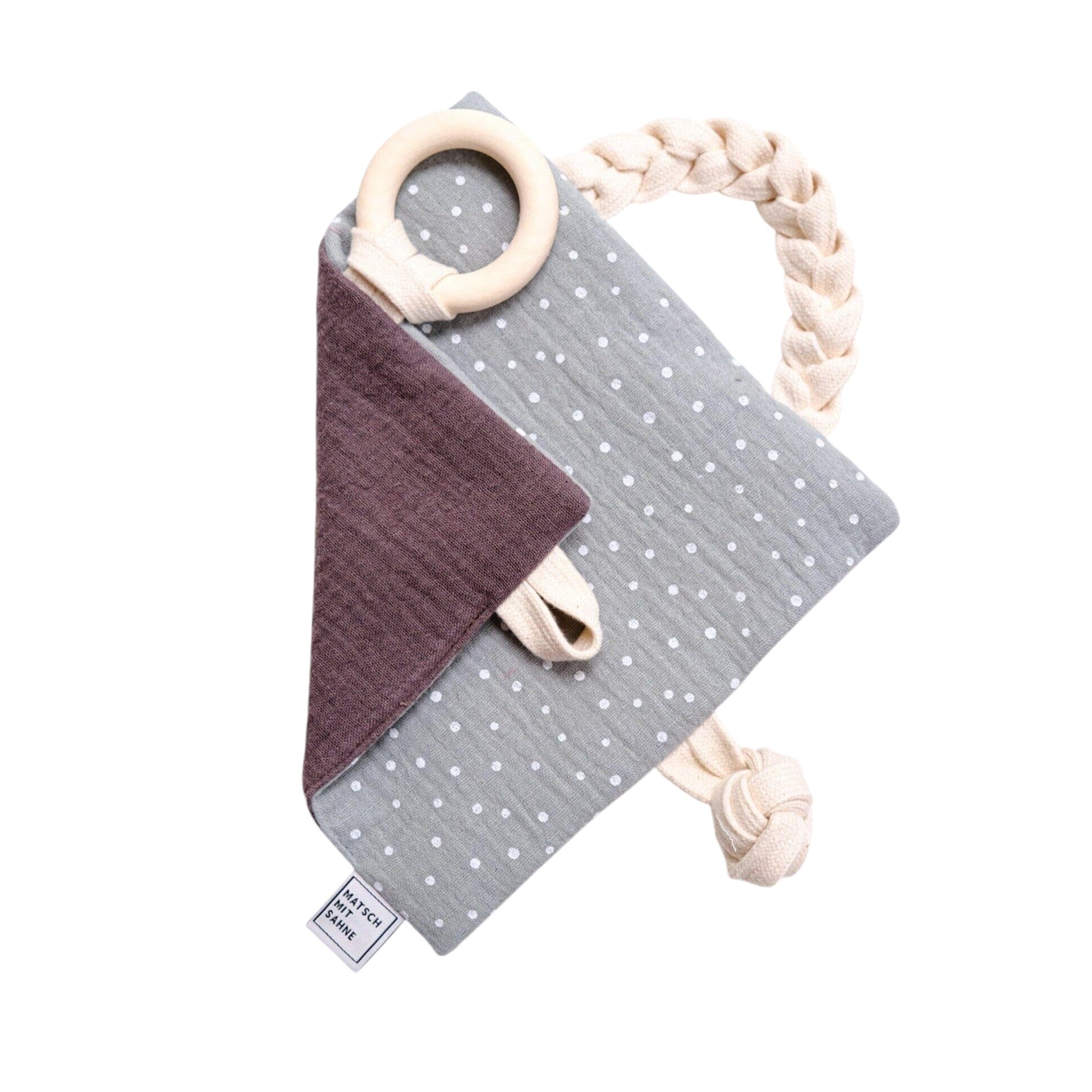 Knistertuch Knistertuch Matsch mit Sahne Asche/Mint getupft