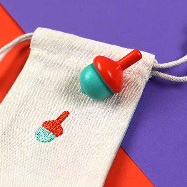 Kreisel "Holz" ava&yves Mint/Rot