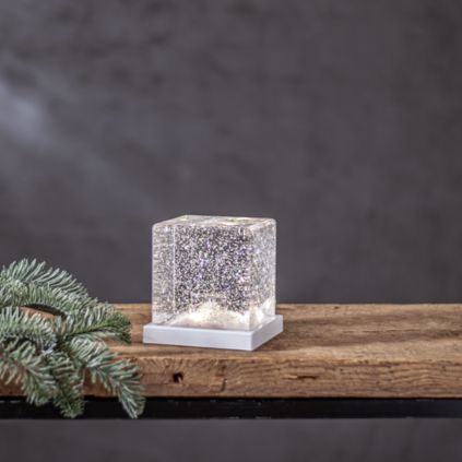 LED Glitzerwürfel "Frost" Schneekugel Star Trading